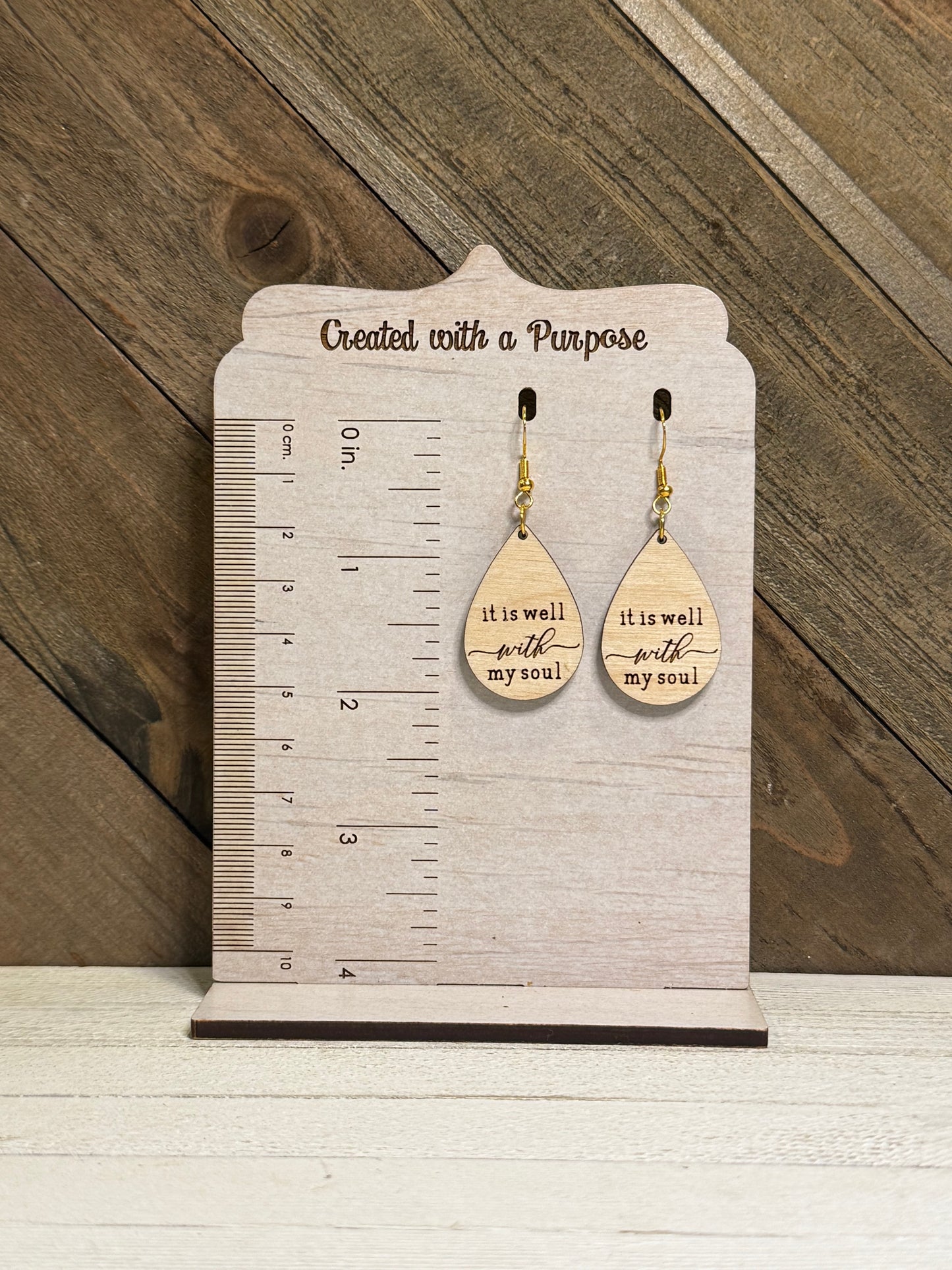 It Is Well Wooden Teardrop