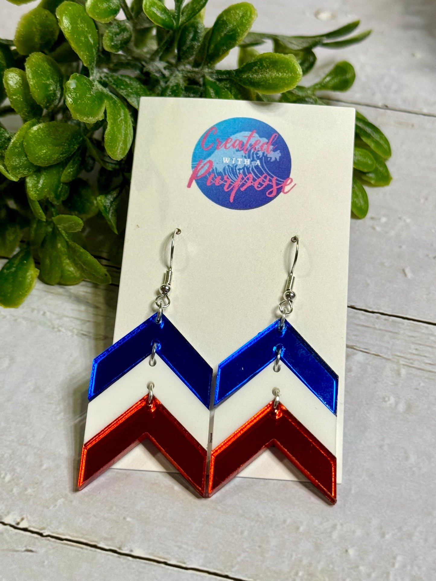Blue, White, Red Chevron