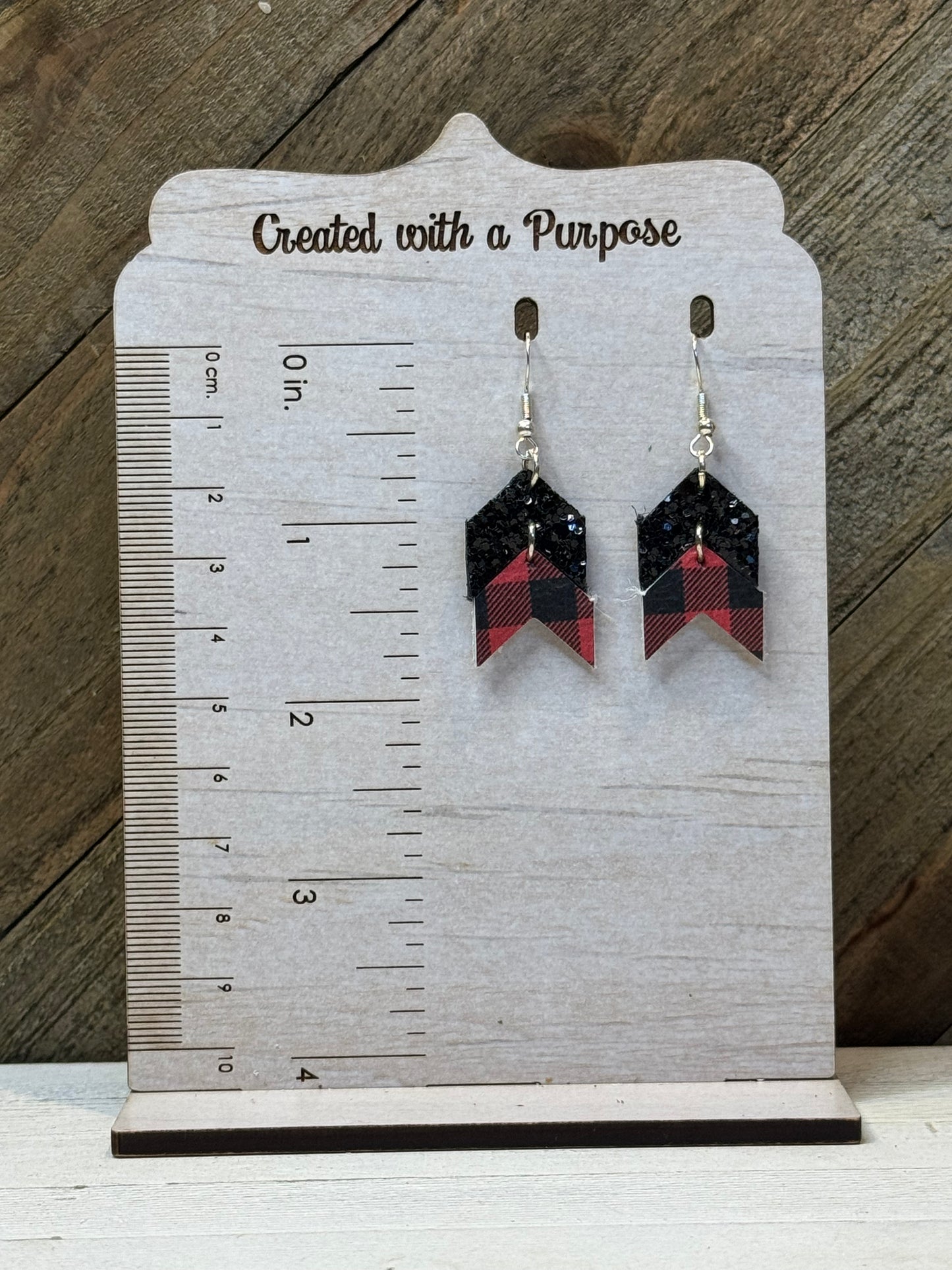 Red and Black Glitter Buffalo Chevron