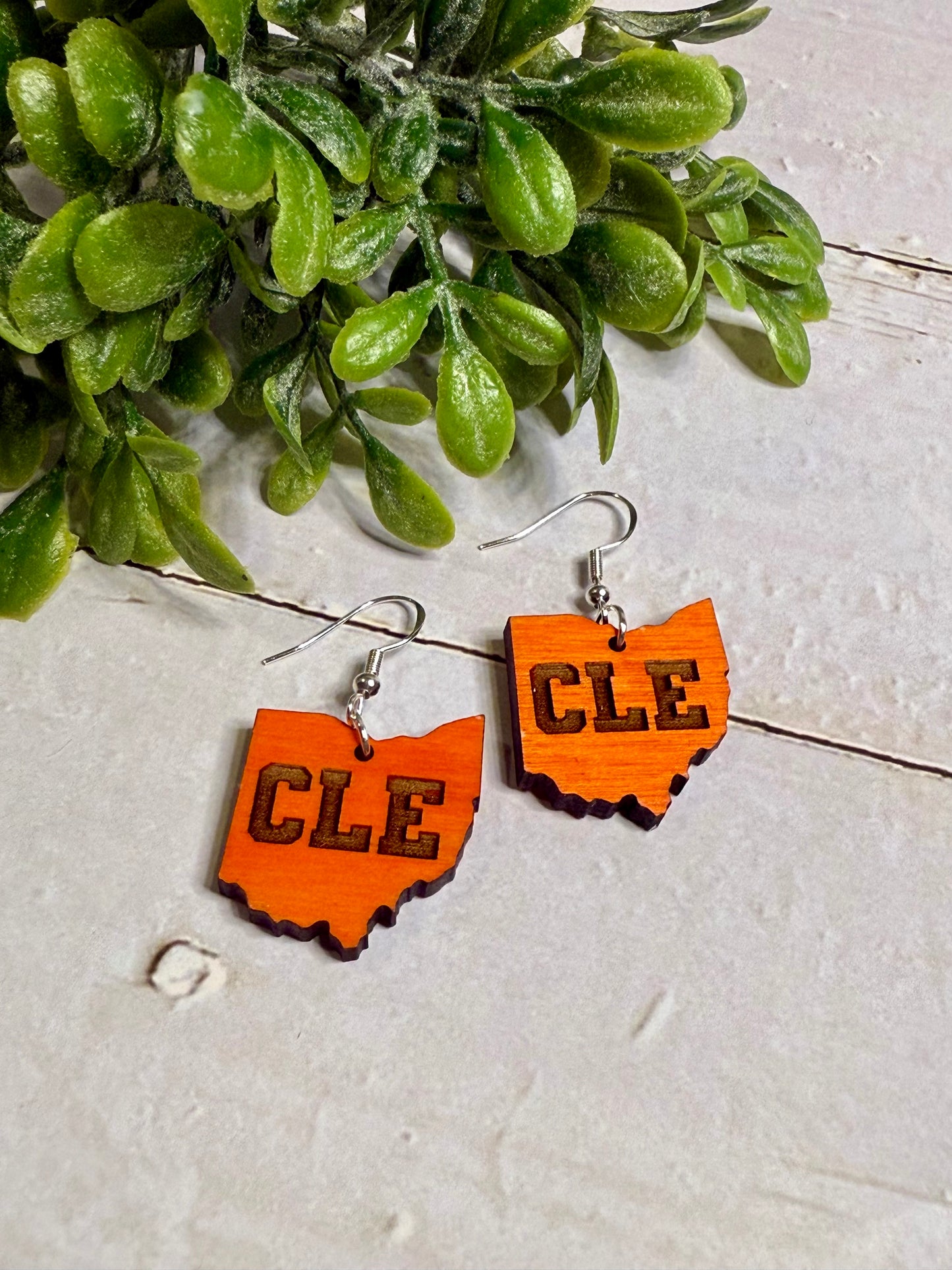 Orange Ohio CLE Earrings