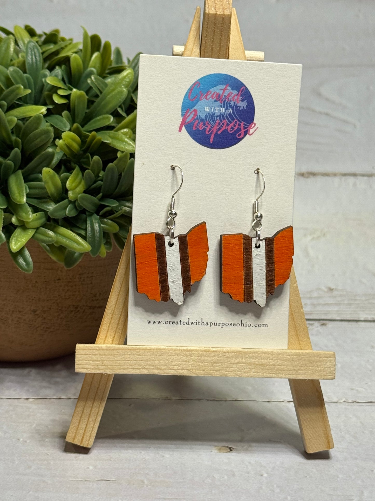 Orange Ohio Stripe Dangle
