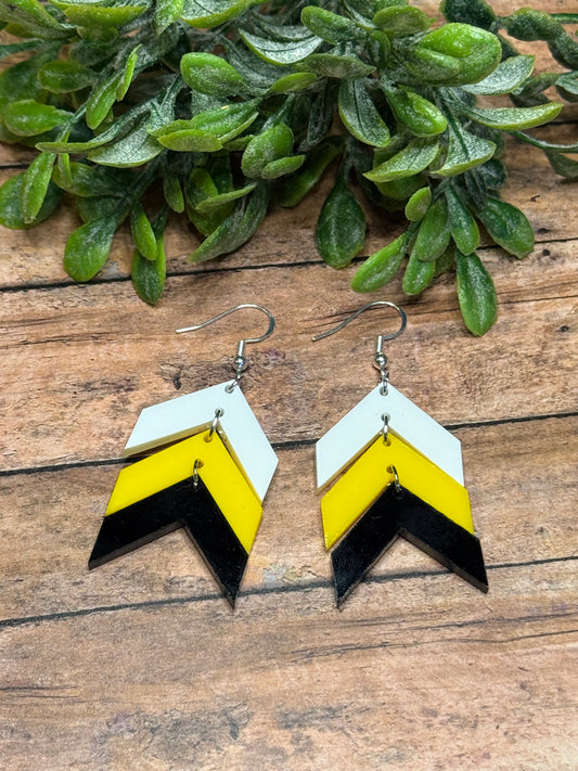 Chevron - White, Yellow, Black