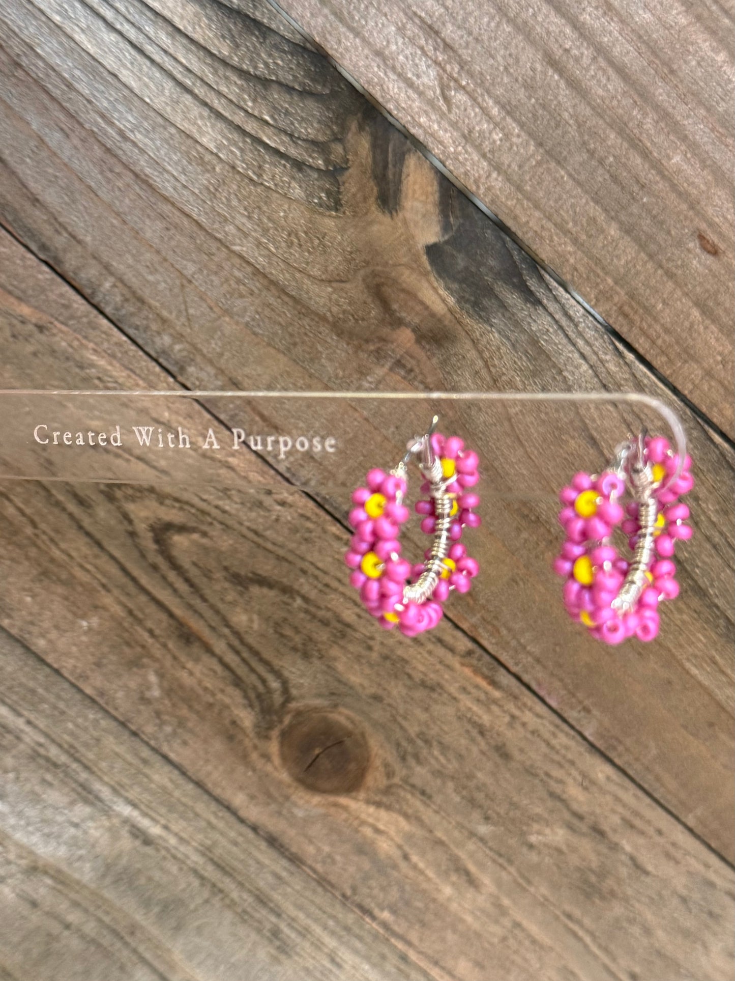 Pink and Yellow Flower Hoops