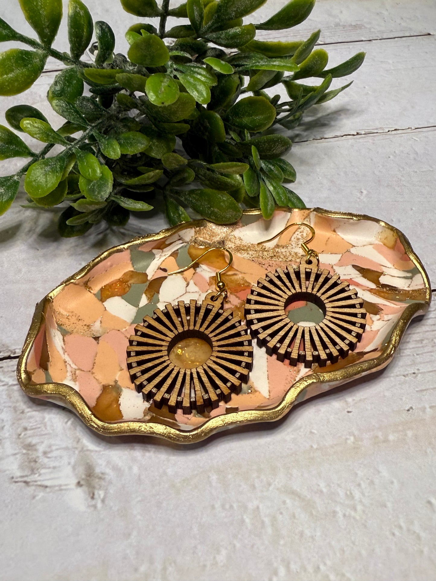 Circle Statement Wood Earrings