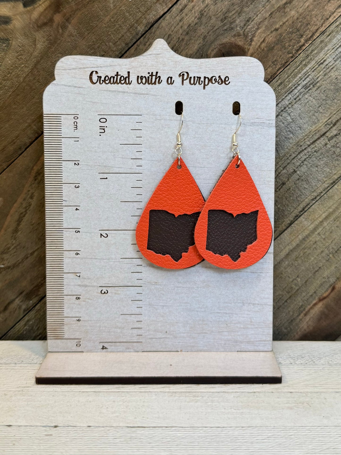 Brown and Orange Ohio Earrings