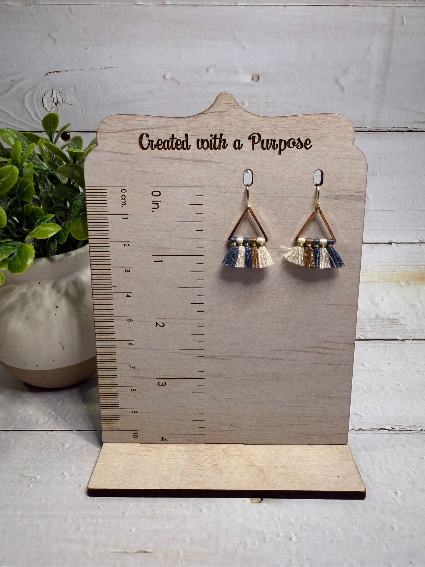Triangle Tassel Earrings