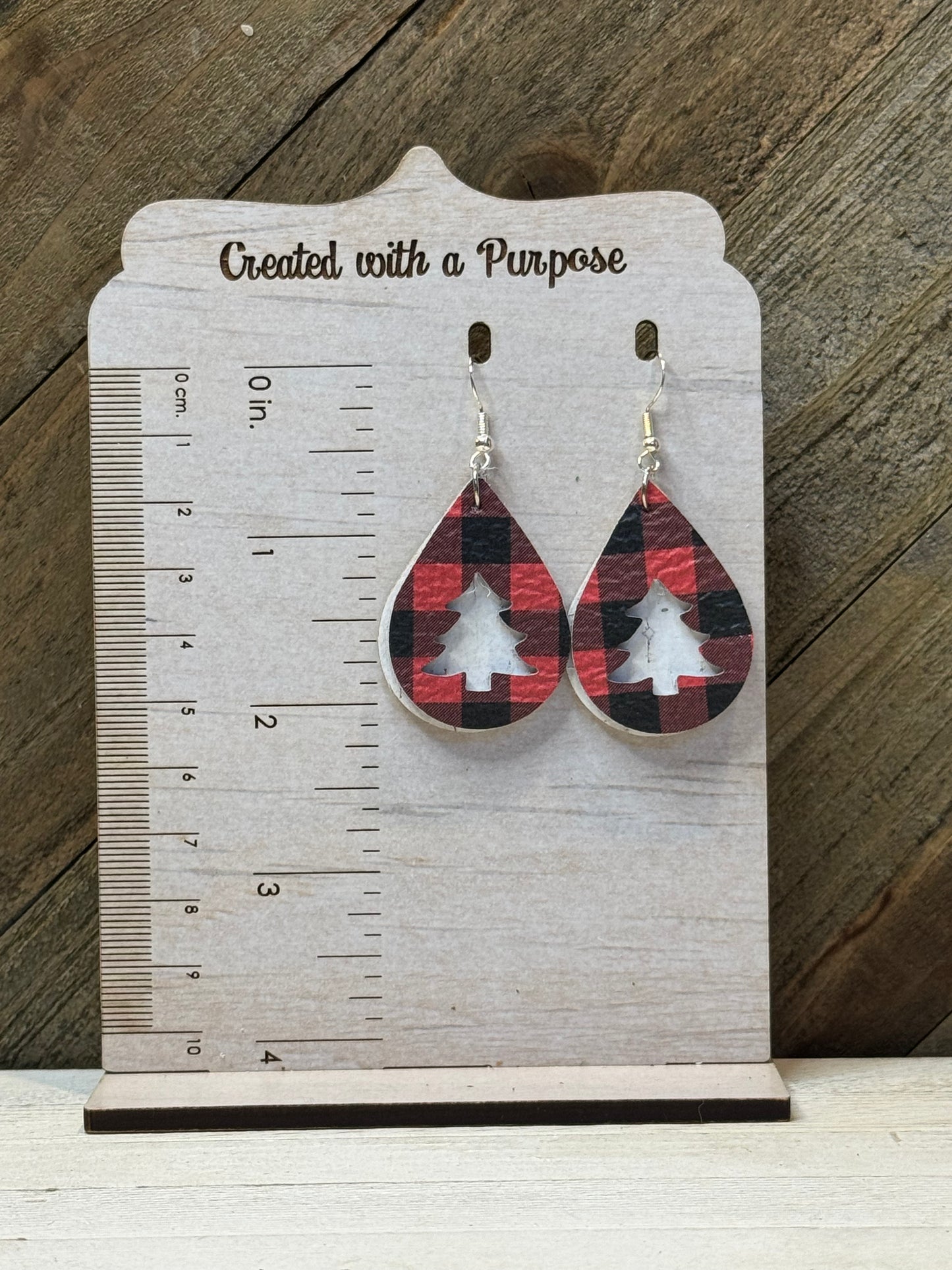White with Red and Black Buffalo Christmas Tree