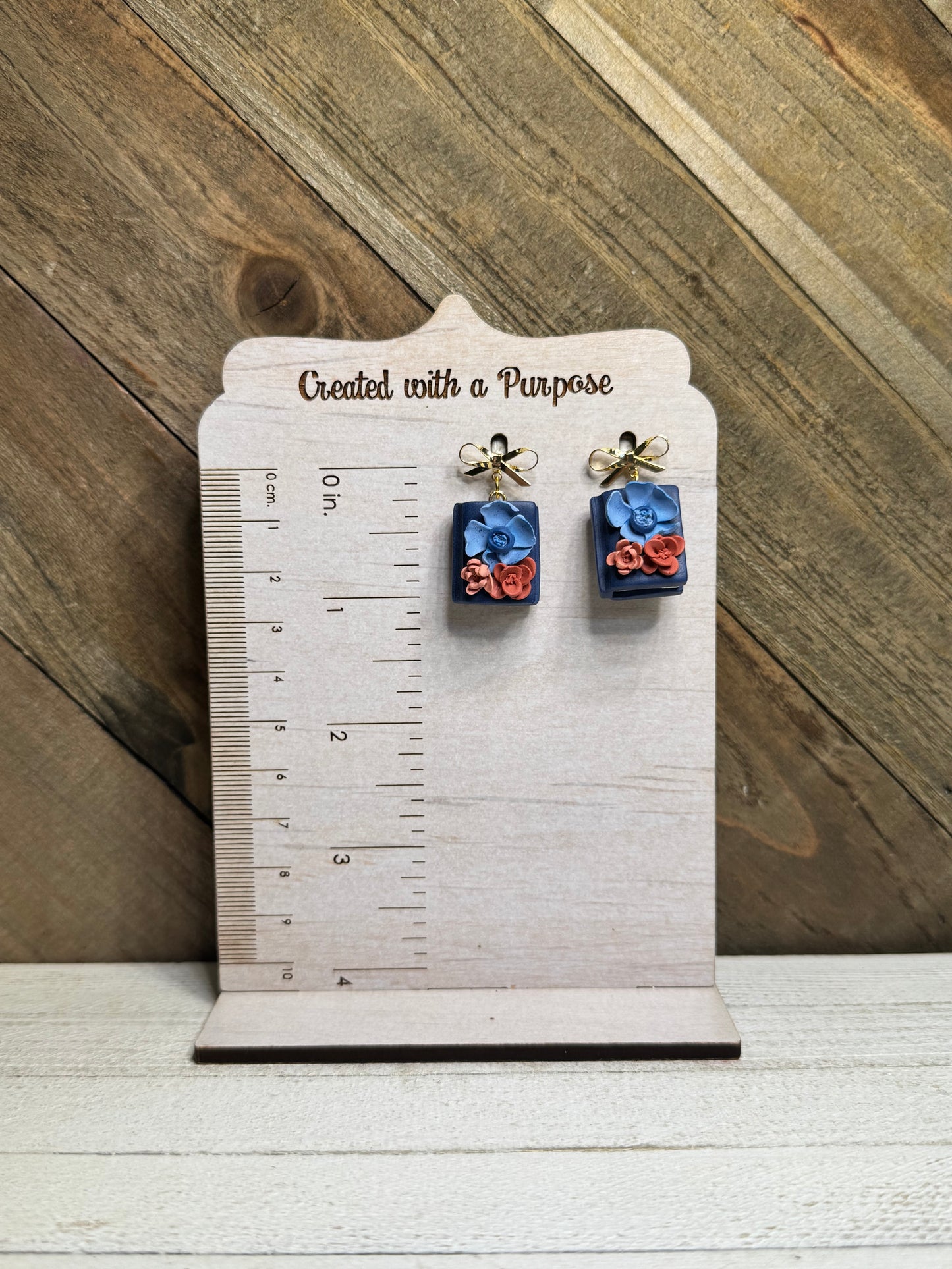 Navy with Blue and Orange Flowers