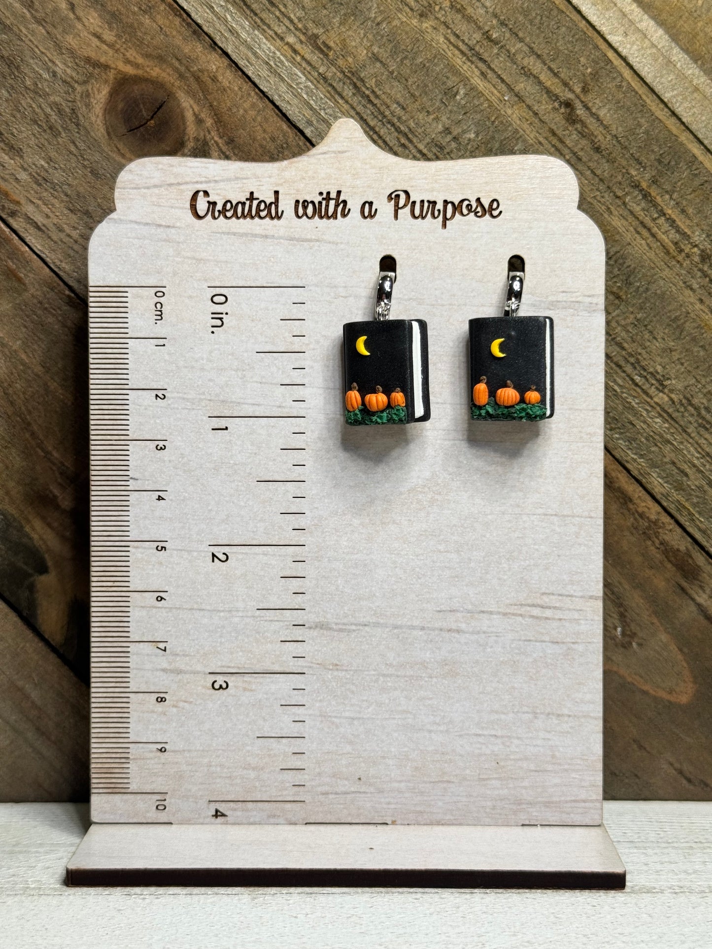 Pumpkin Book Earrings