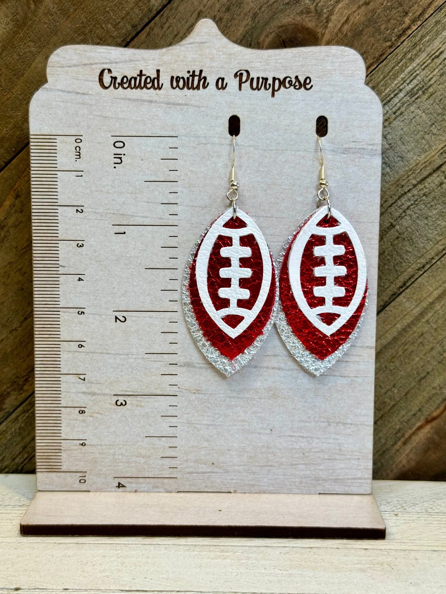 Metallic Silver and Red Football