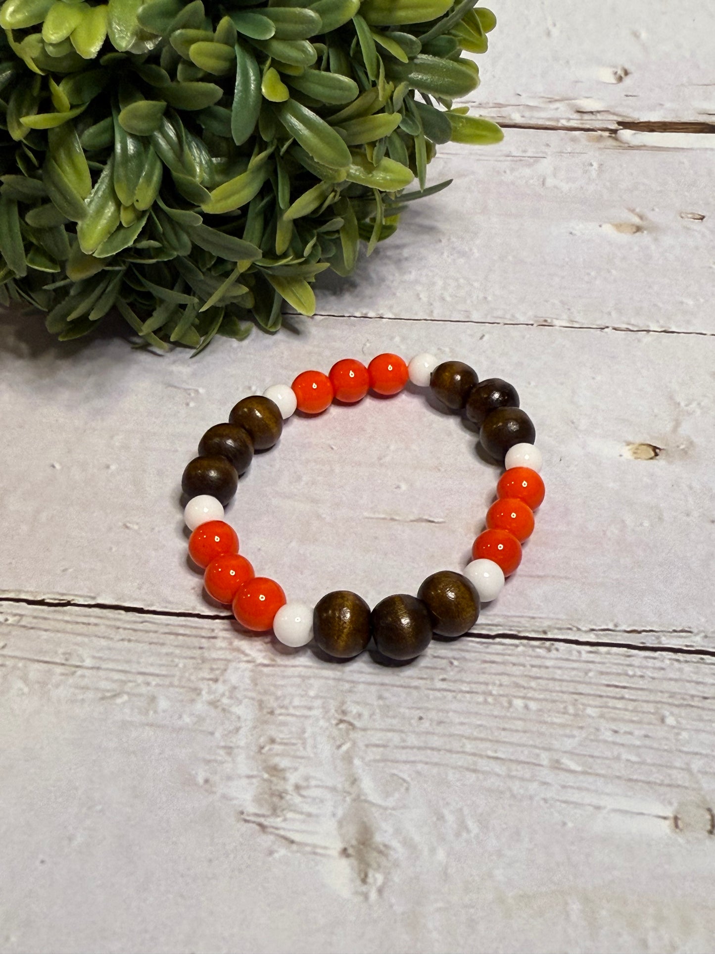 Brown and Orange Stripe Bracelet