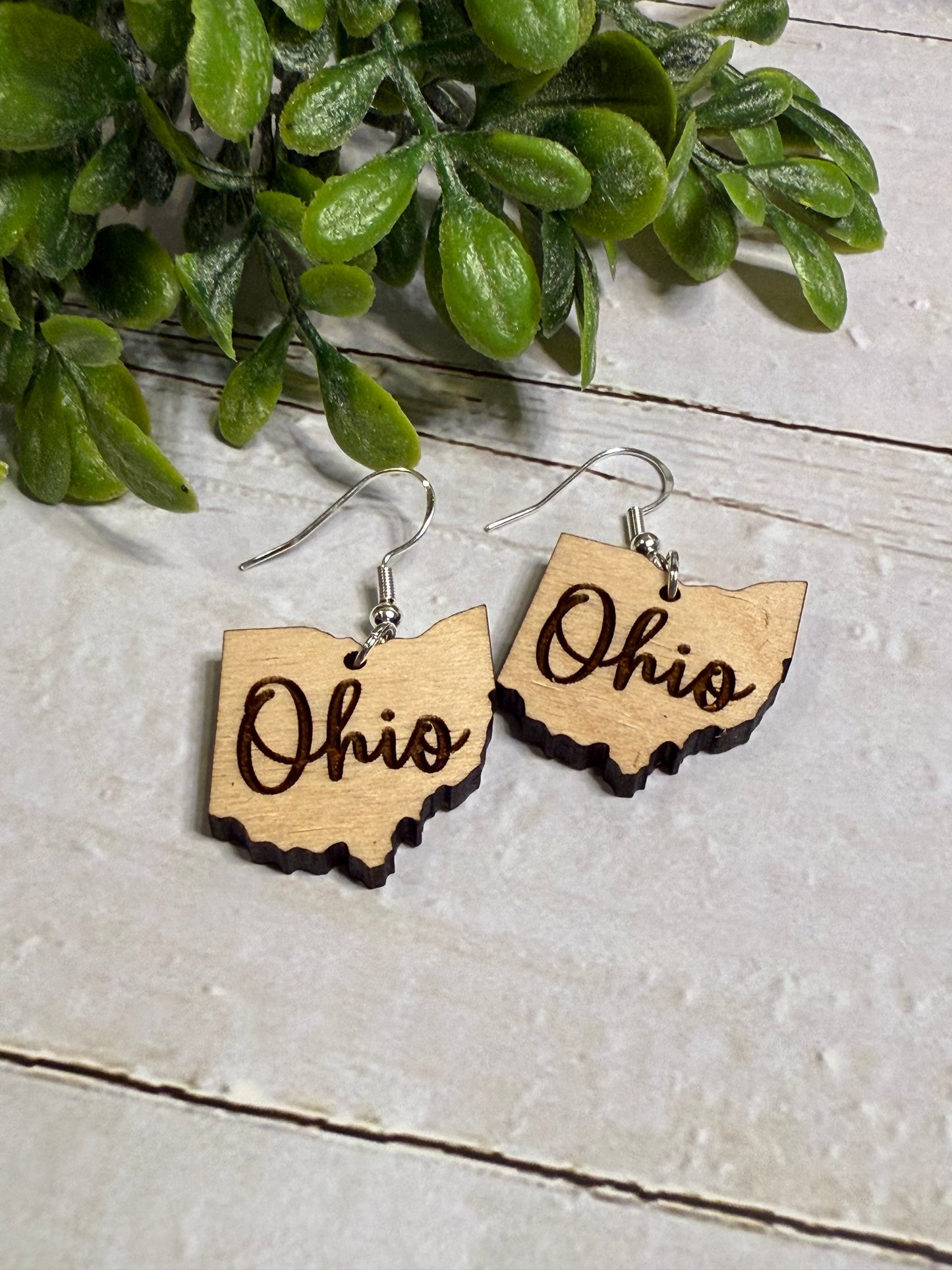 Natural Ohio Cursive Earrings