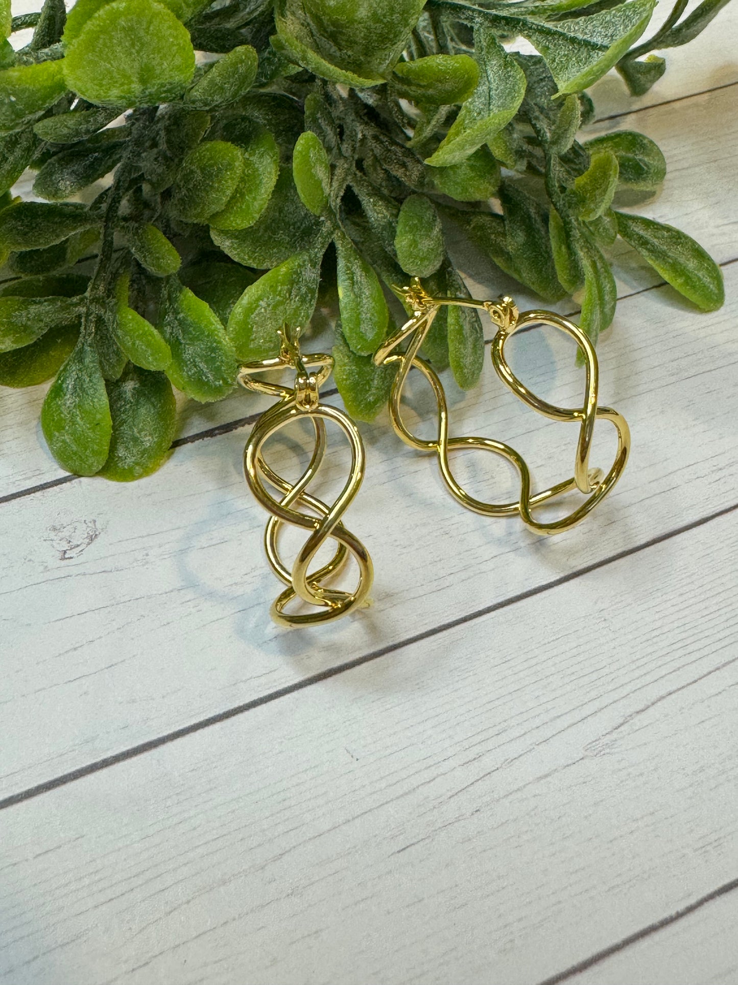 Gold Twist Hoops