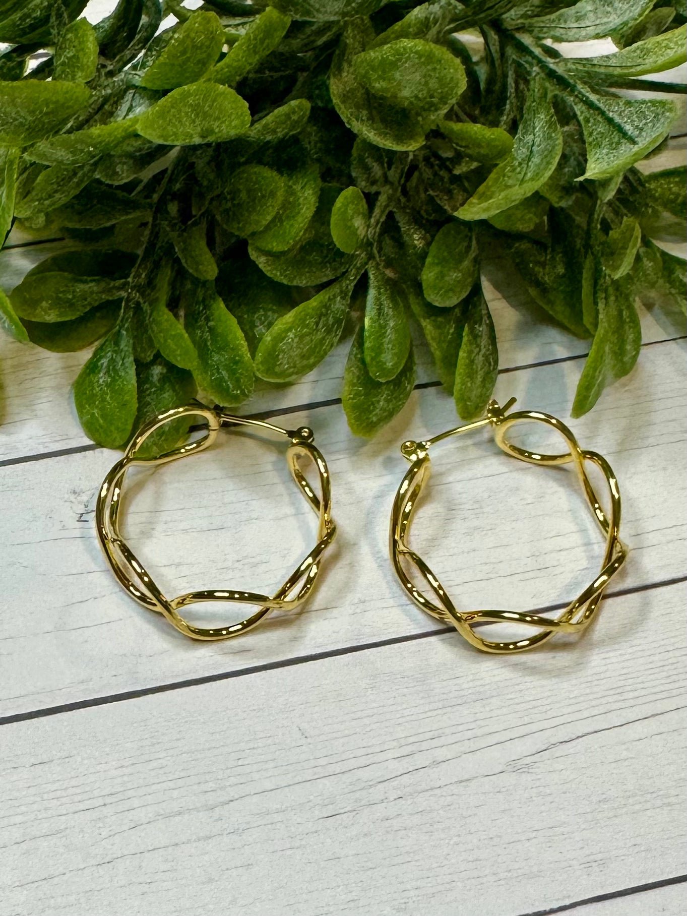 Gold Twist Hoops