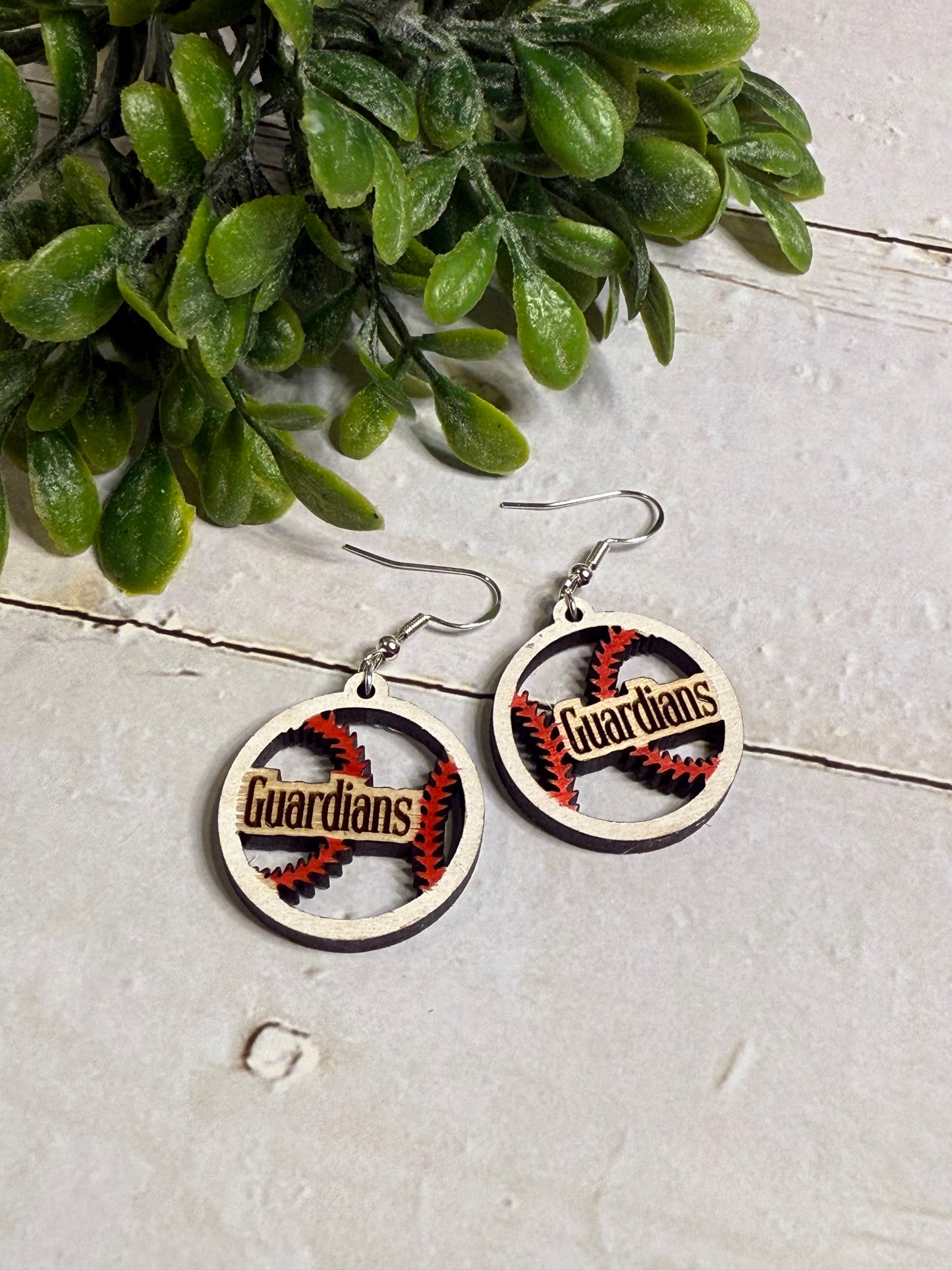 Guardians Baseball Earrings