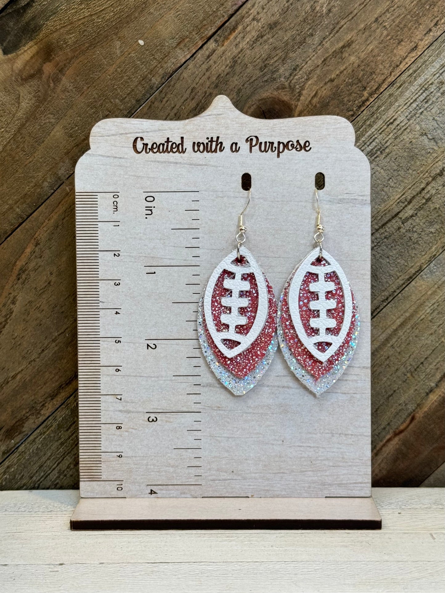 Sparkle Silver and Red Football