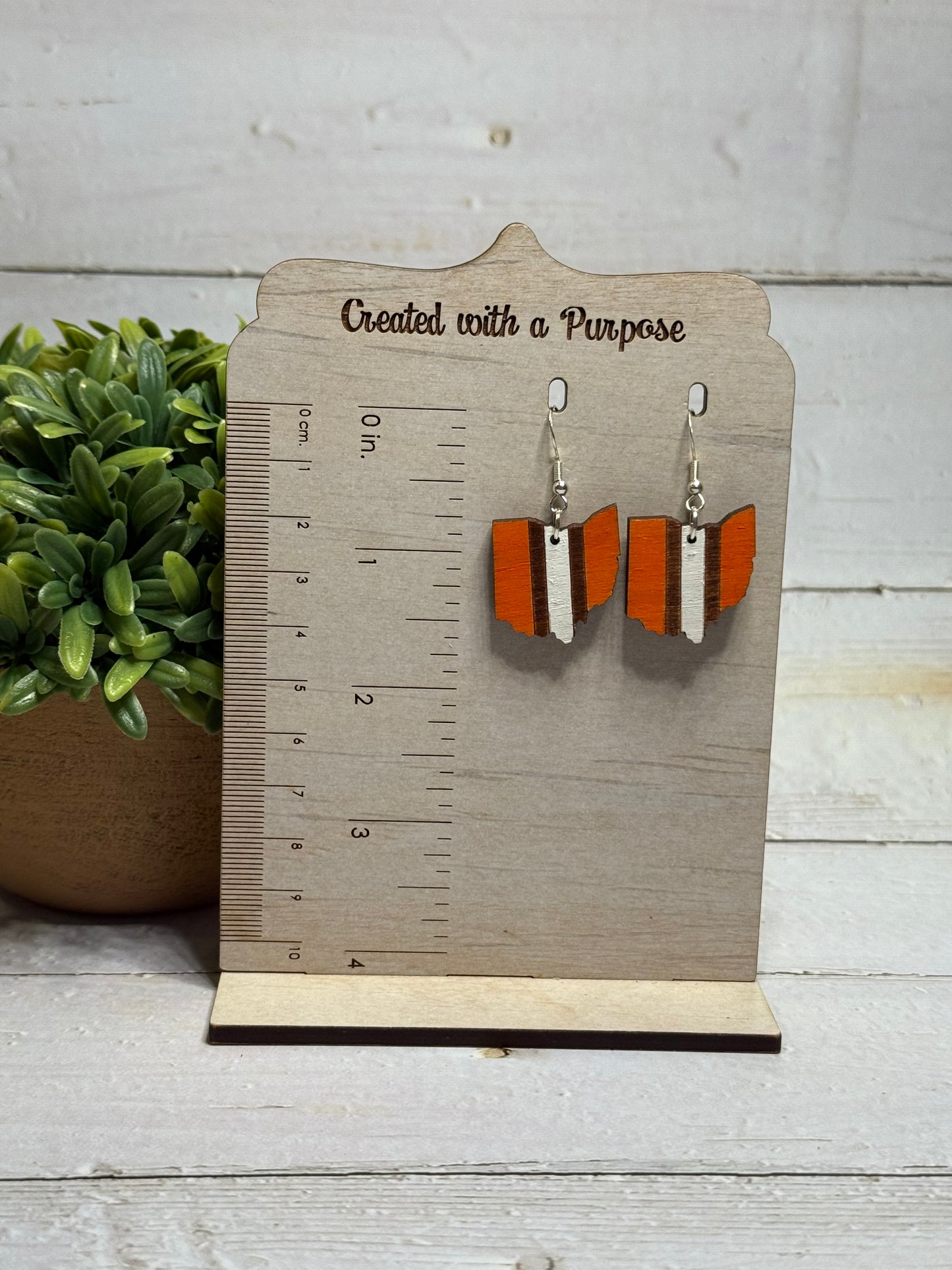 Orange Ohio Stripe Dangle