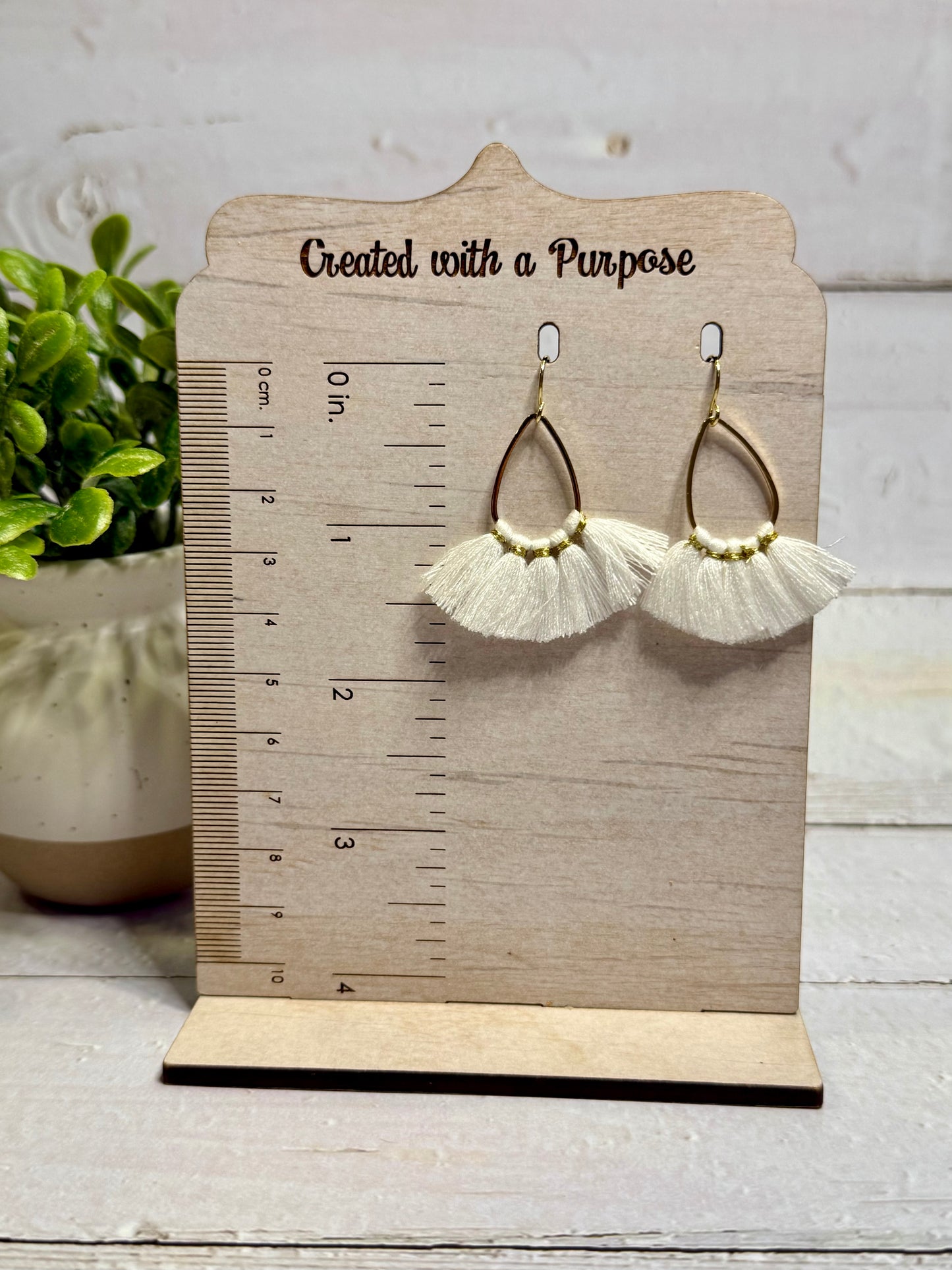 White Teardrop Tassel