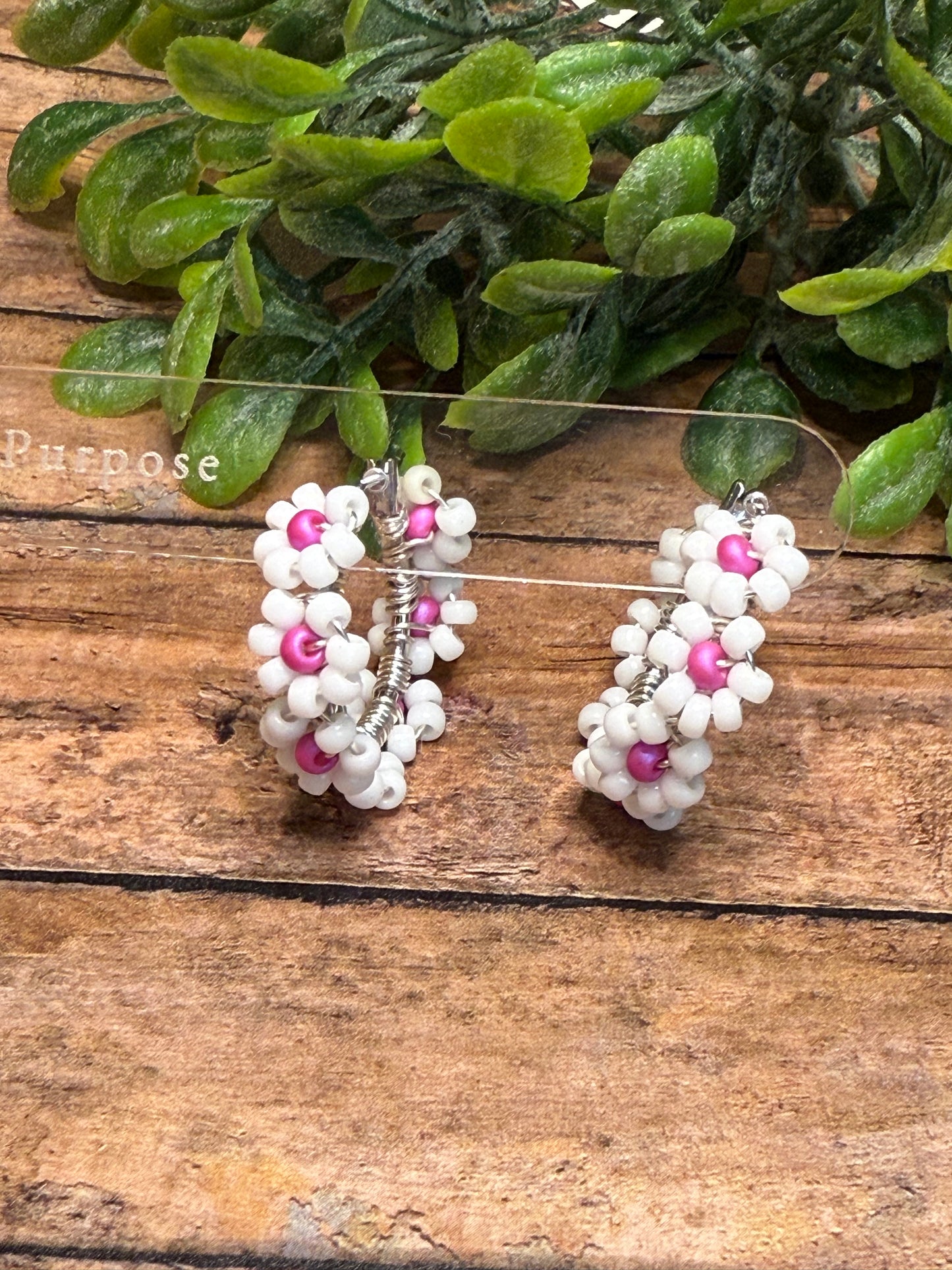 White and Pink Flower Hoop