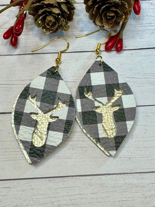 Black and White Buffalo with Gold Deer