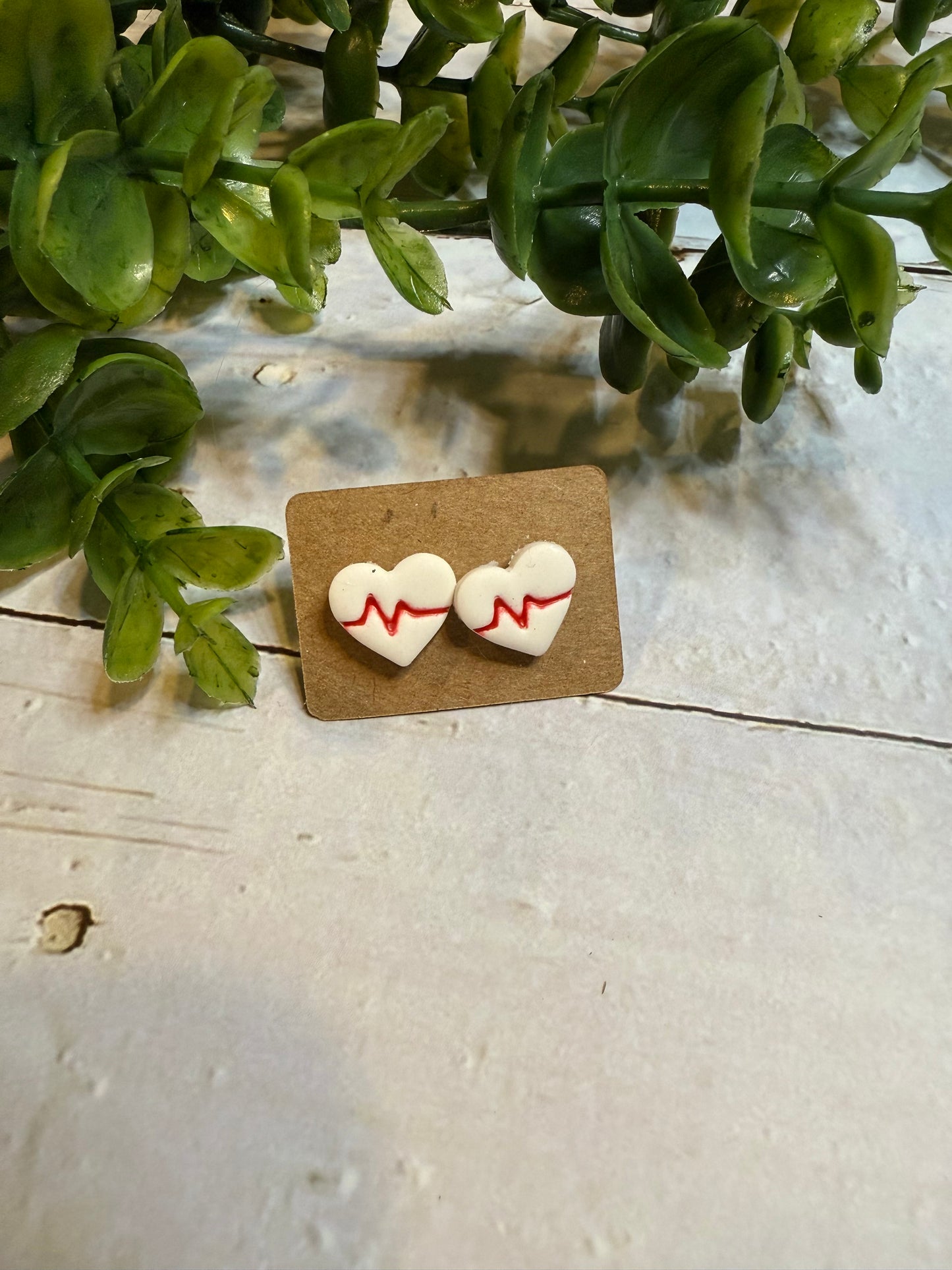 EKG Heart Stud