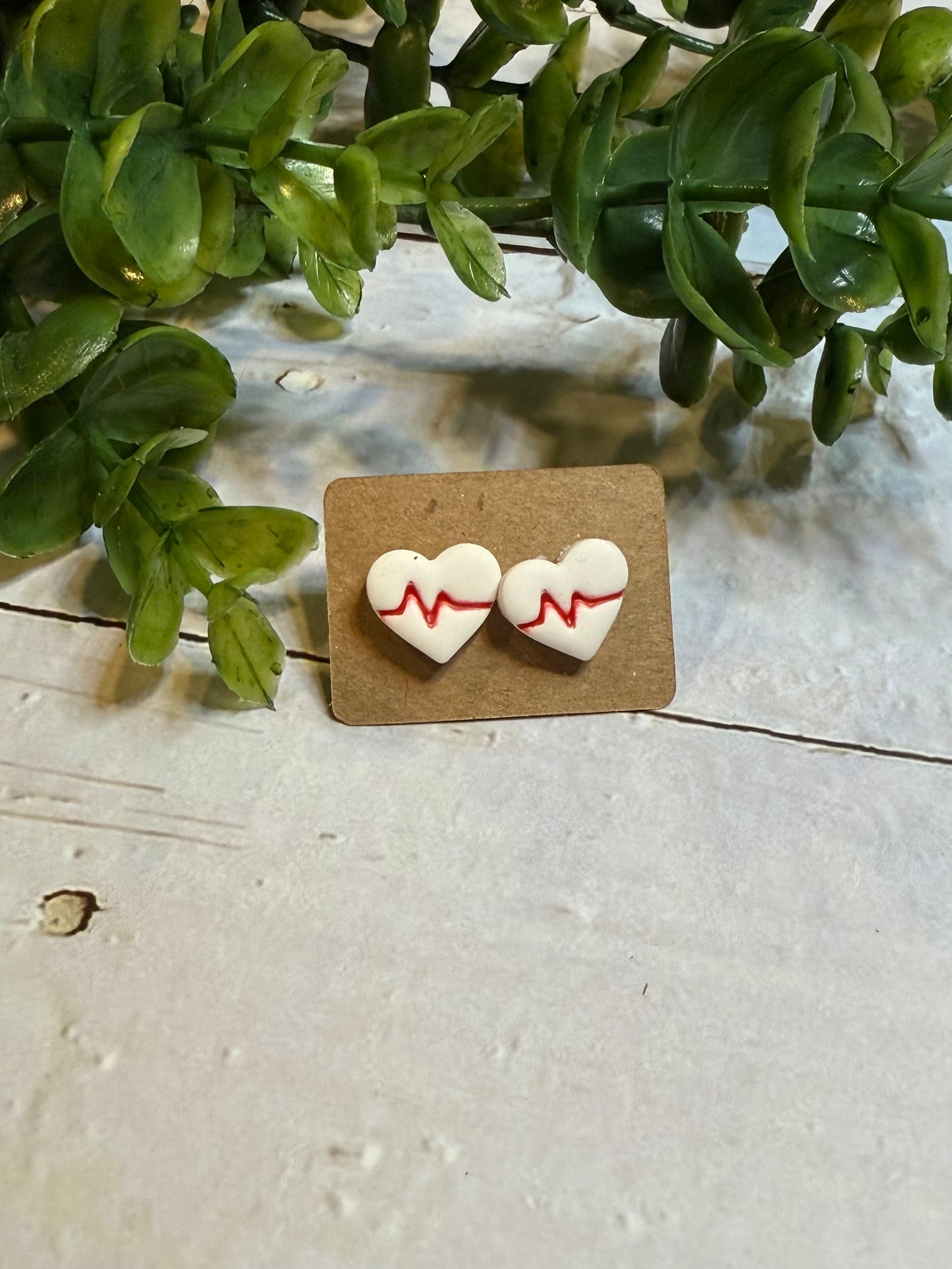 EKG Heart Stud