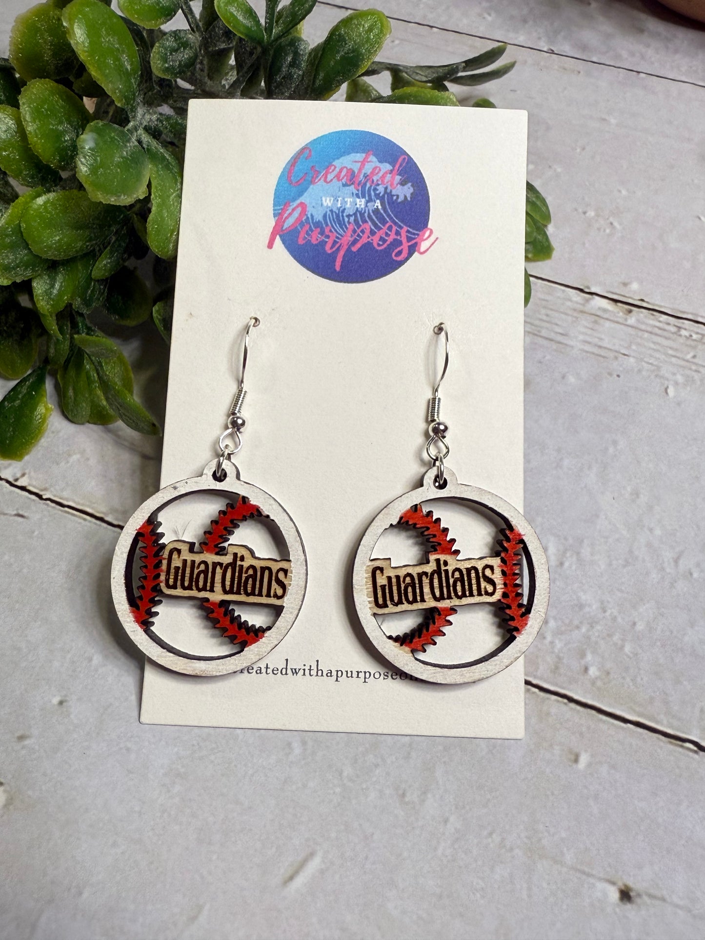 Guardians Baseball Earrings