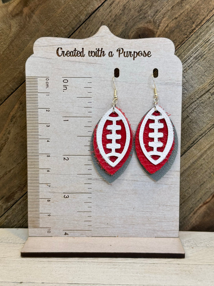 Gray and Red Football