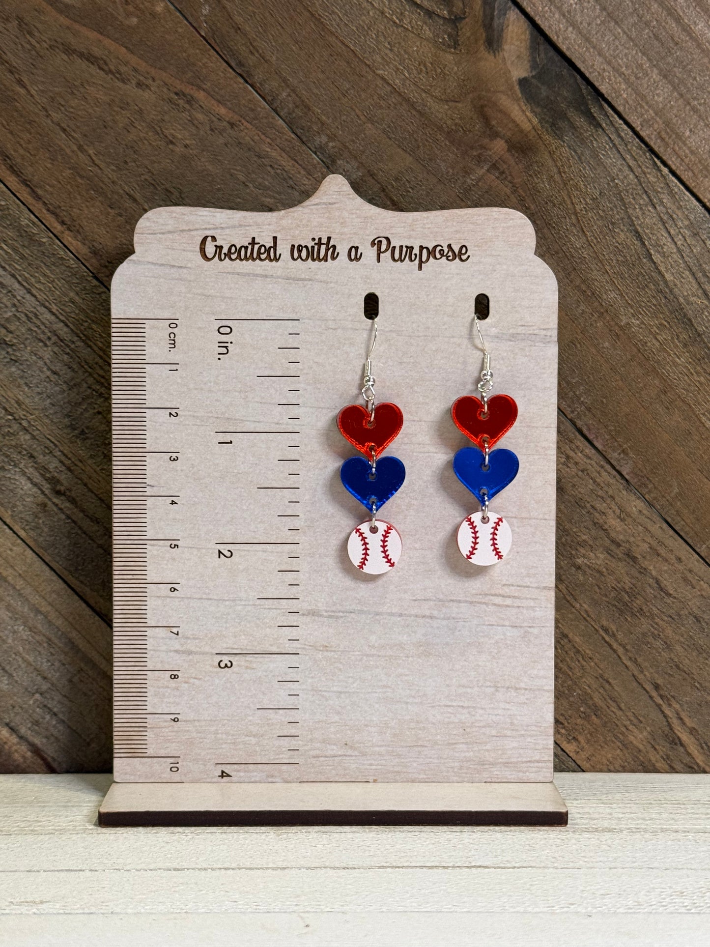 Red and Blue Heart Baseball