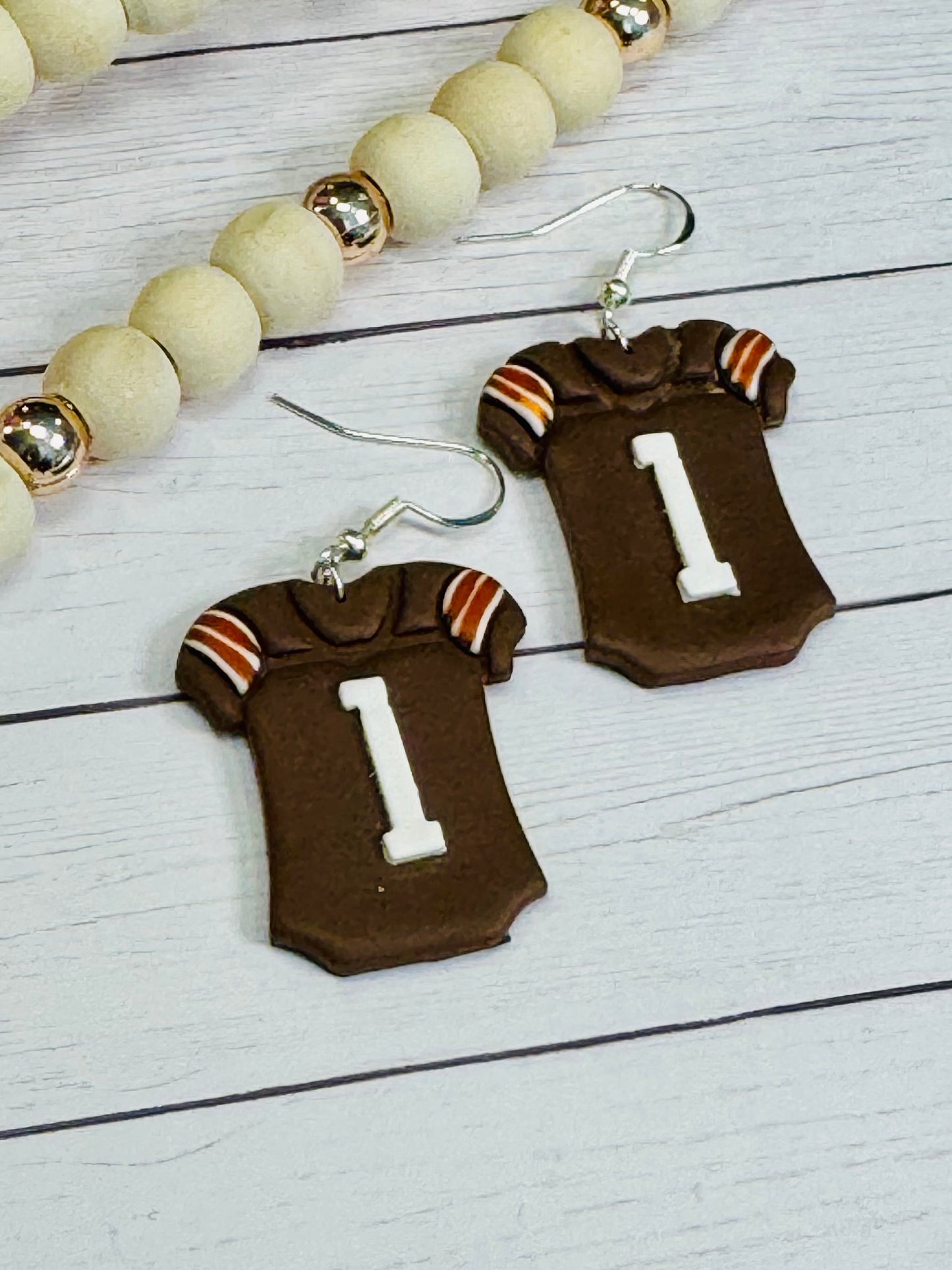 Brown Jersey Earrings