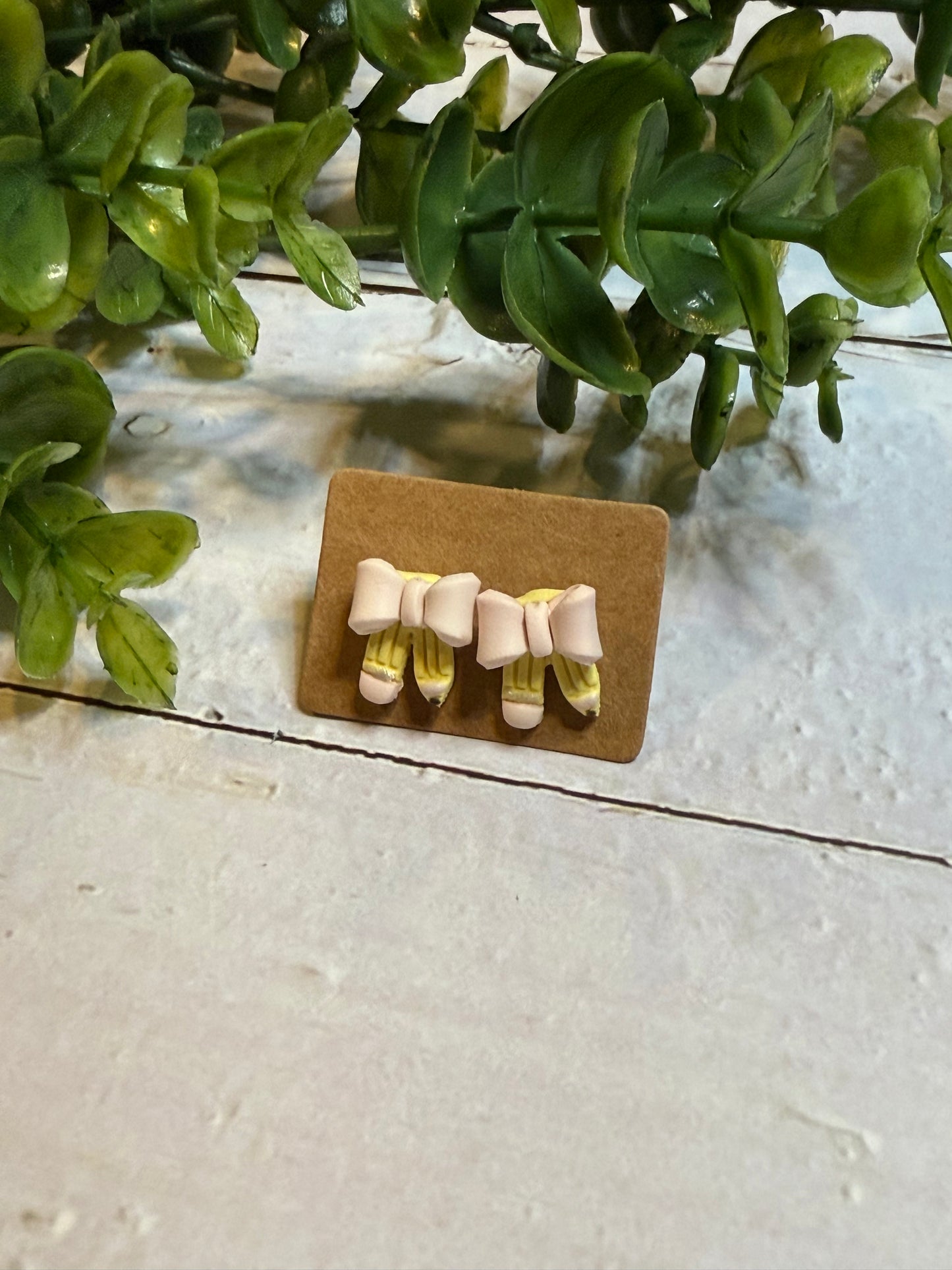 Pastel Pencil Bow Stud