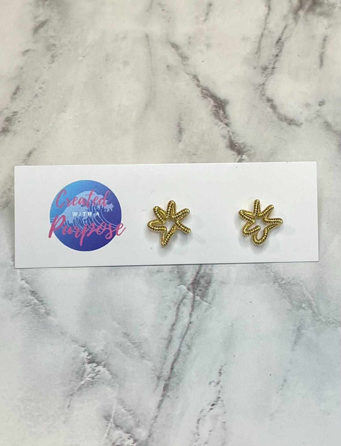 Gold Flower Studs