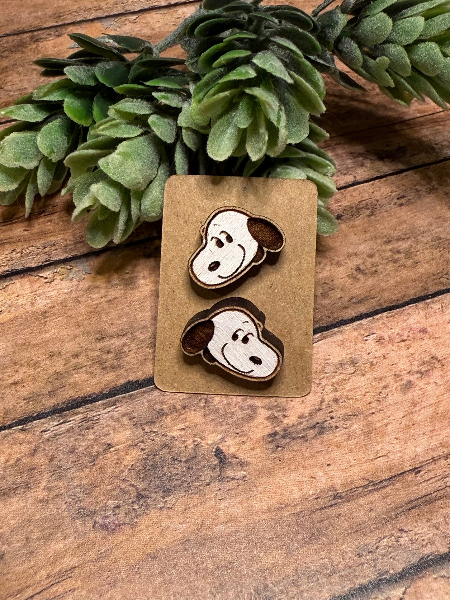 White Dog Head Studs