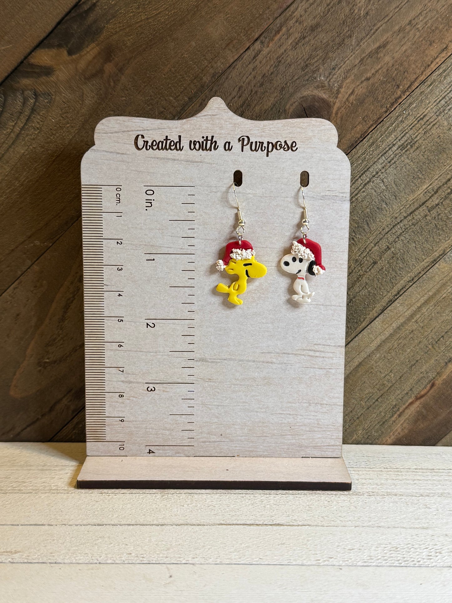 White Dog & Yellow Bird with Santa Hats
