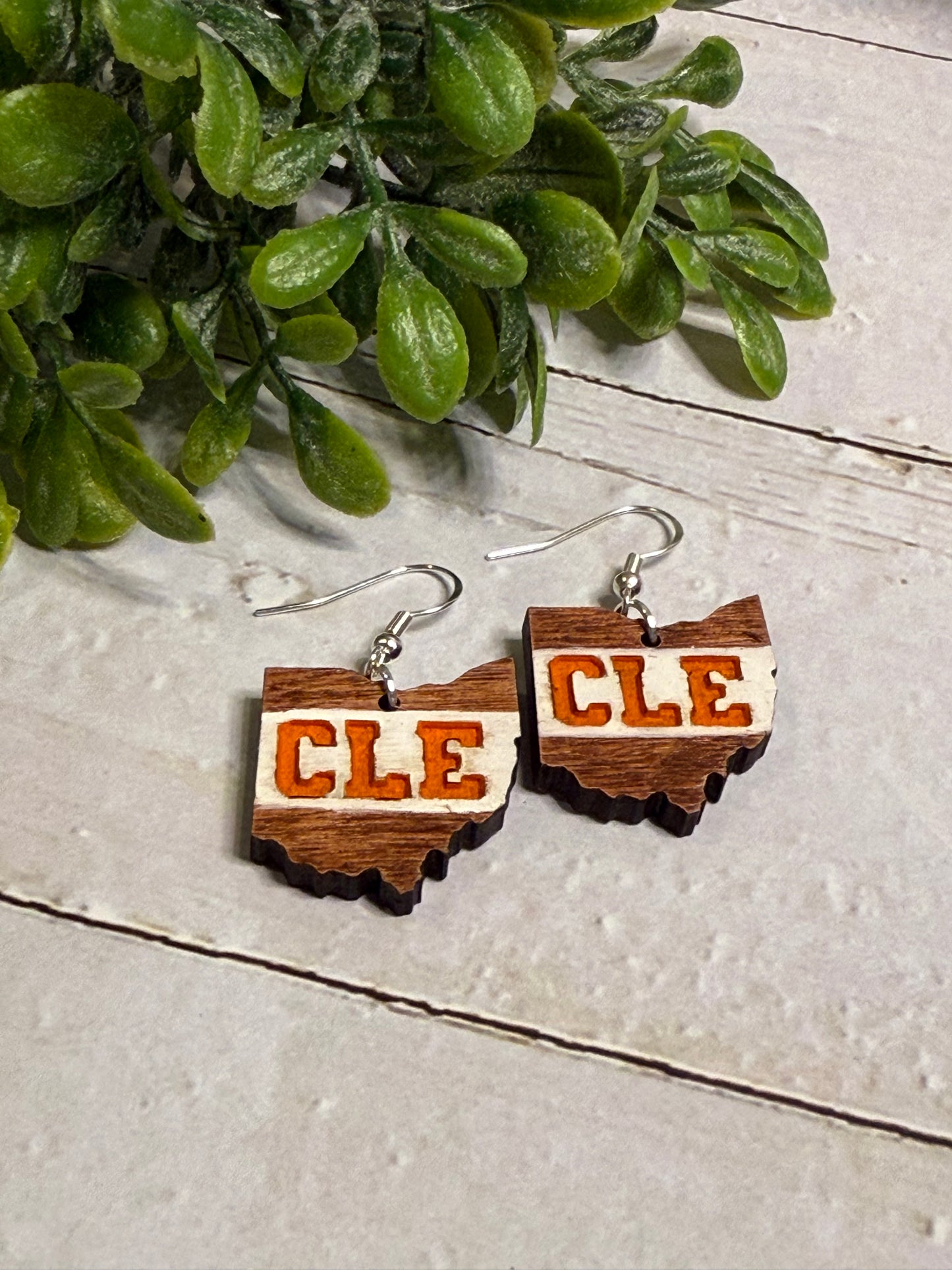CLE White Stripe Earrings