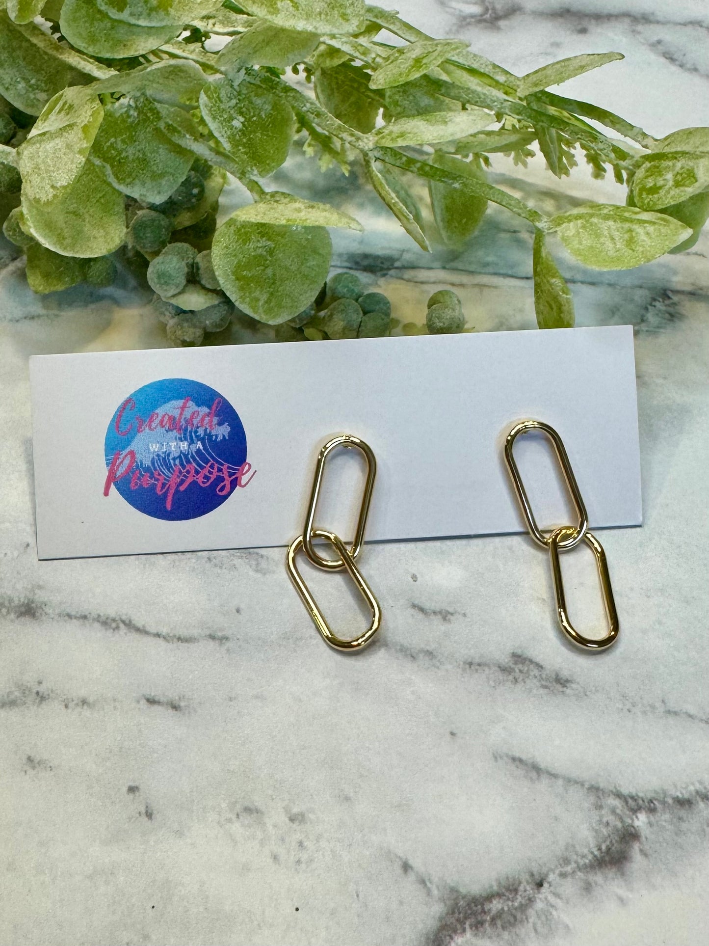 Gold Chain Loop Studs