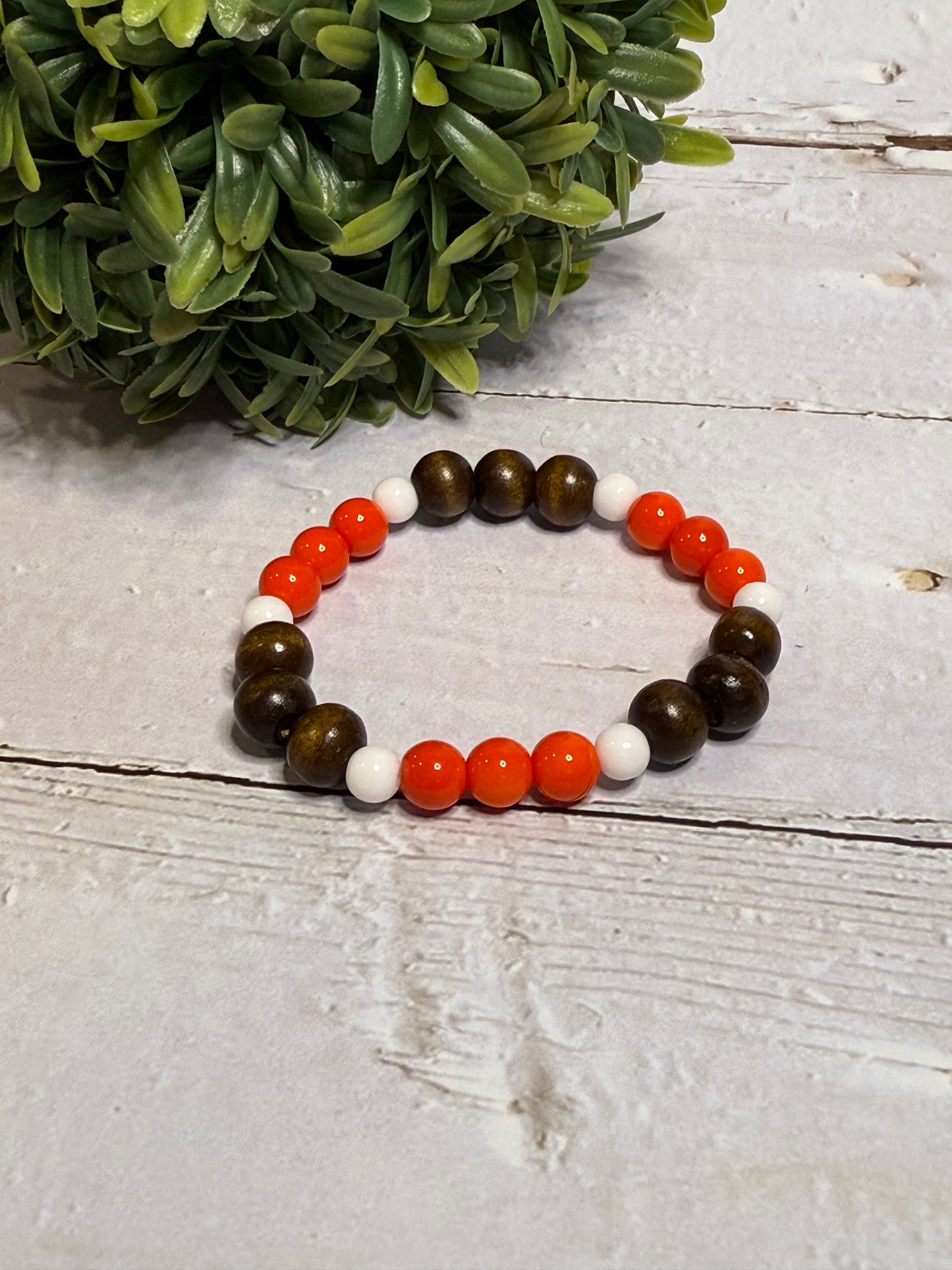 Brown and Orange Stripe Bracelet