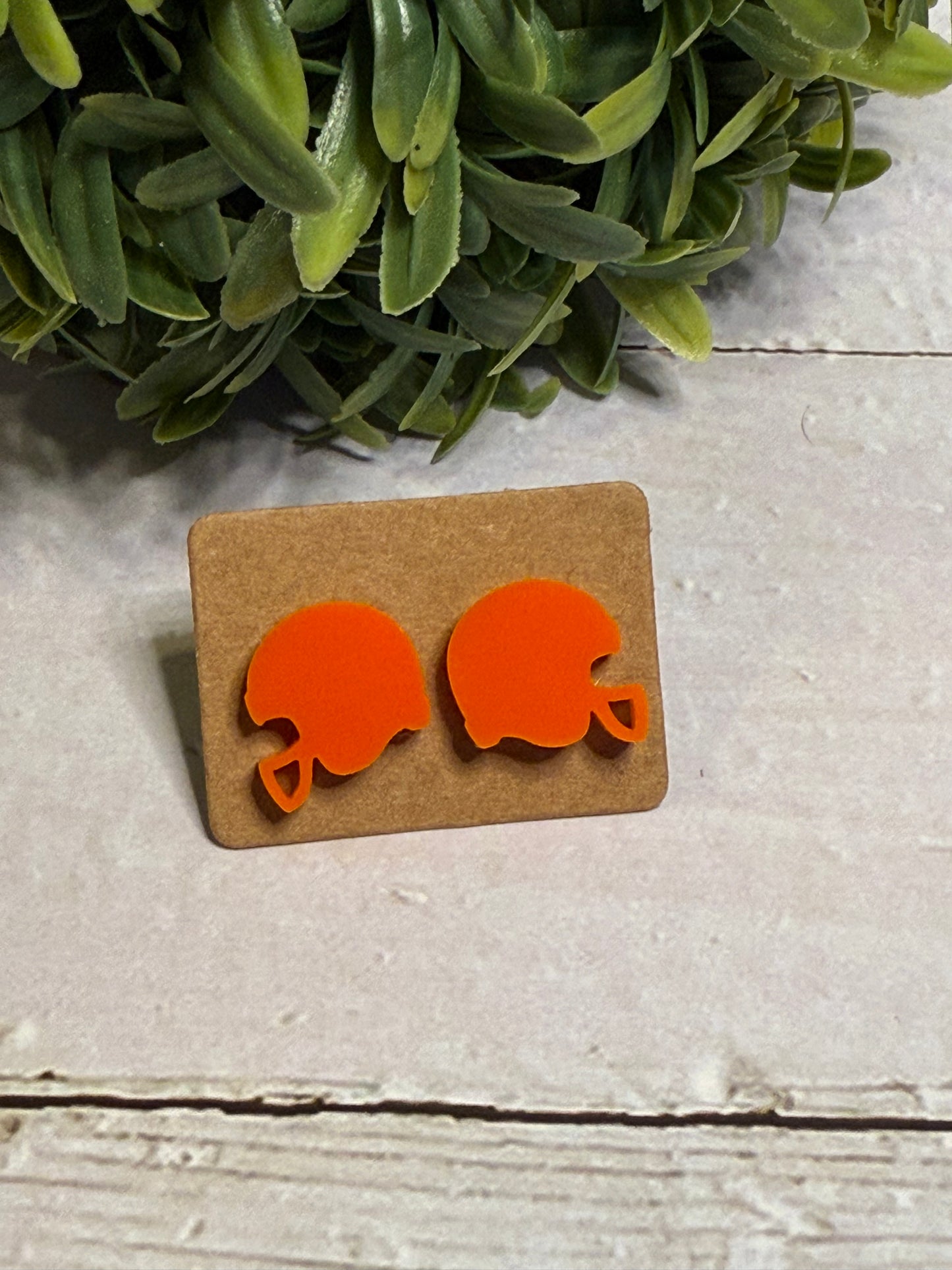 Orange Football Helmet Stud