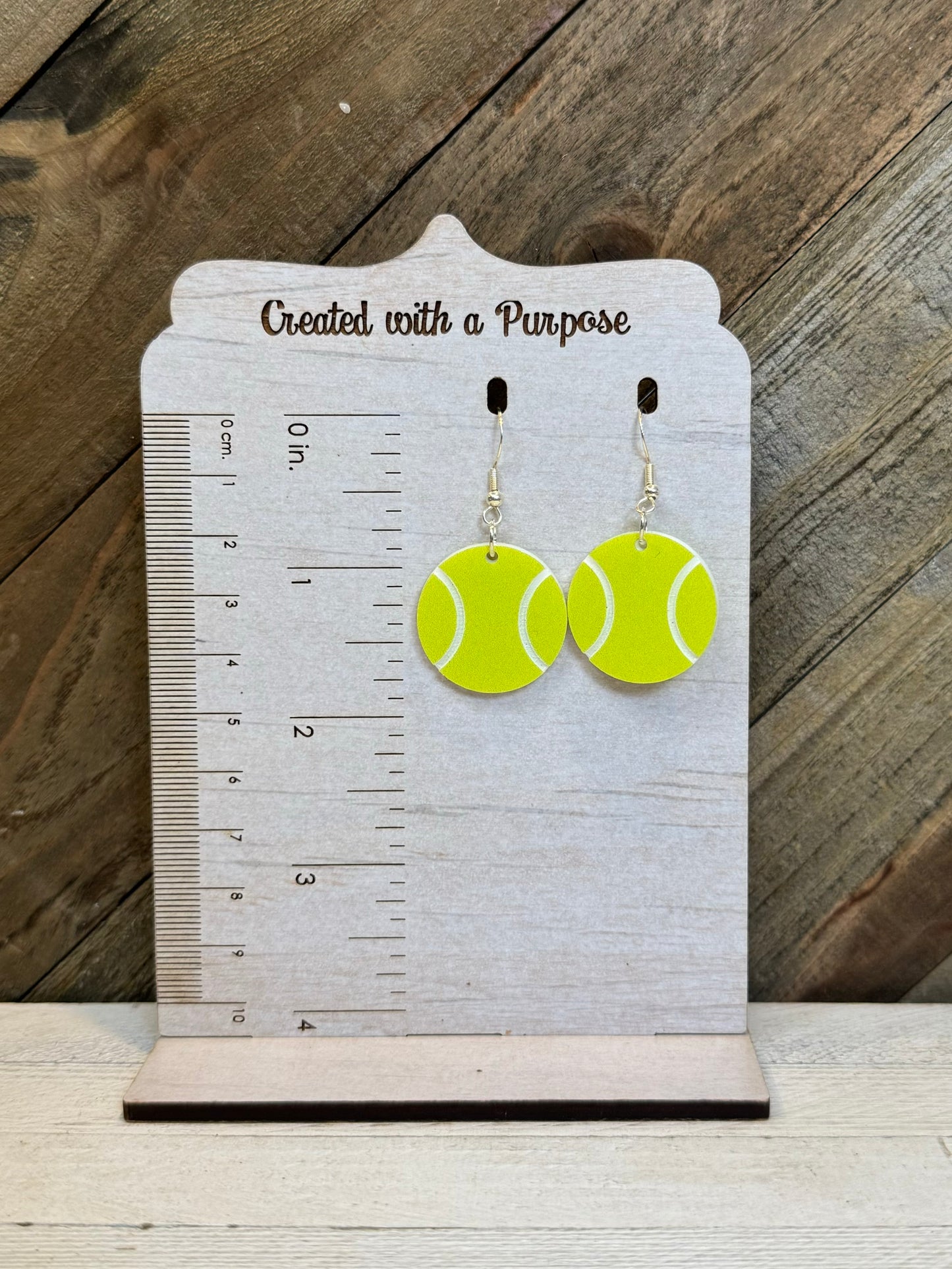 Acrylic Tennis Ball Earrings