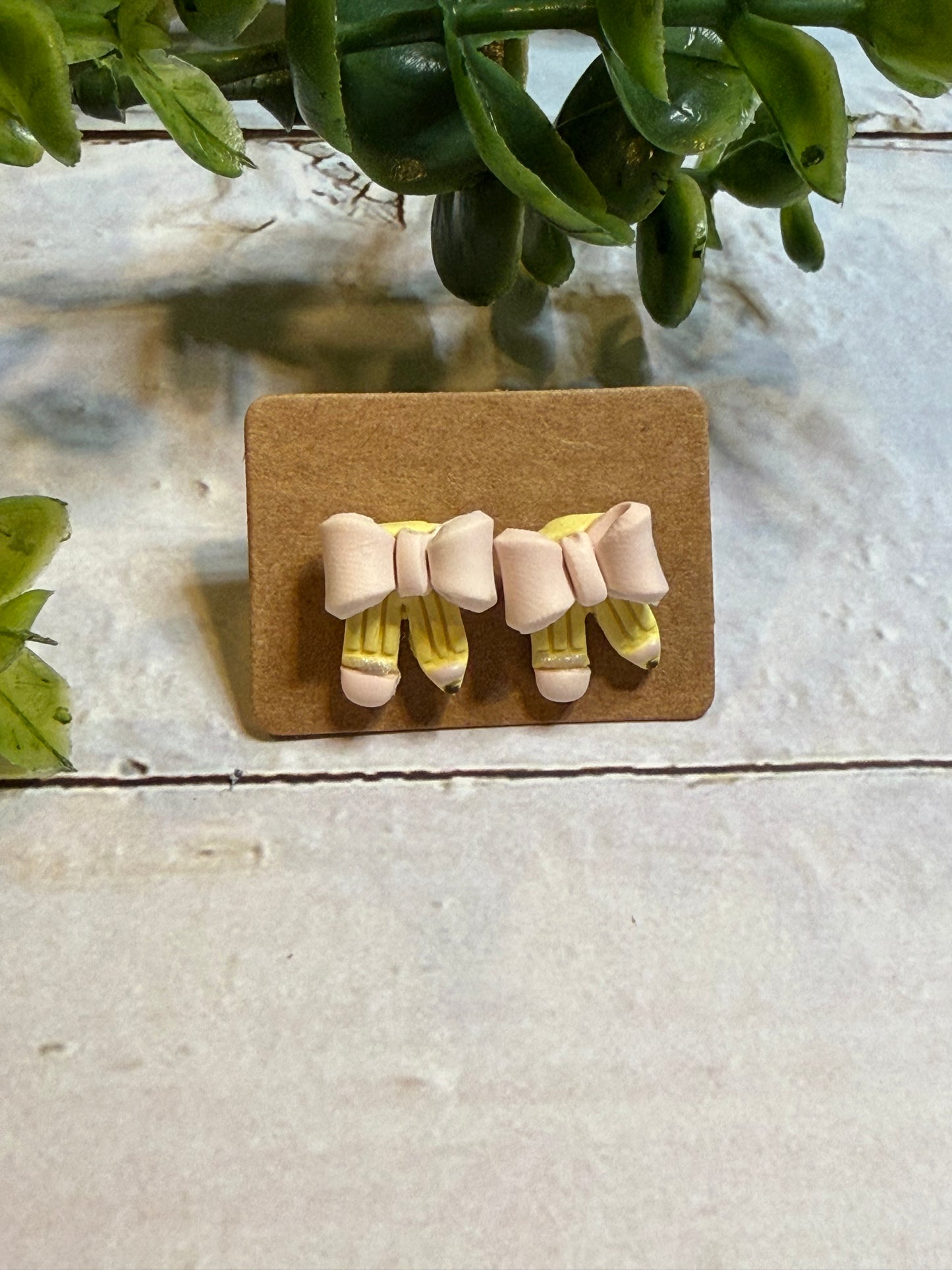 Pastel Pencil Bow Stud