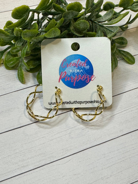 Gold Twist Hoops