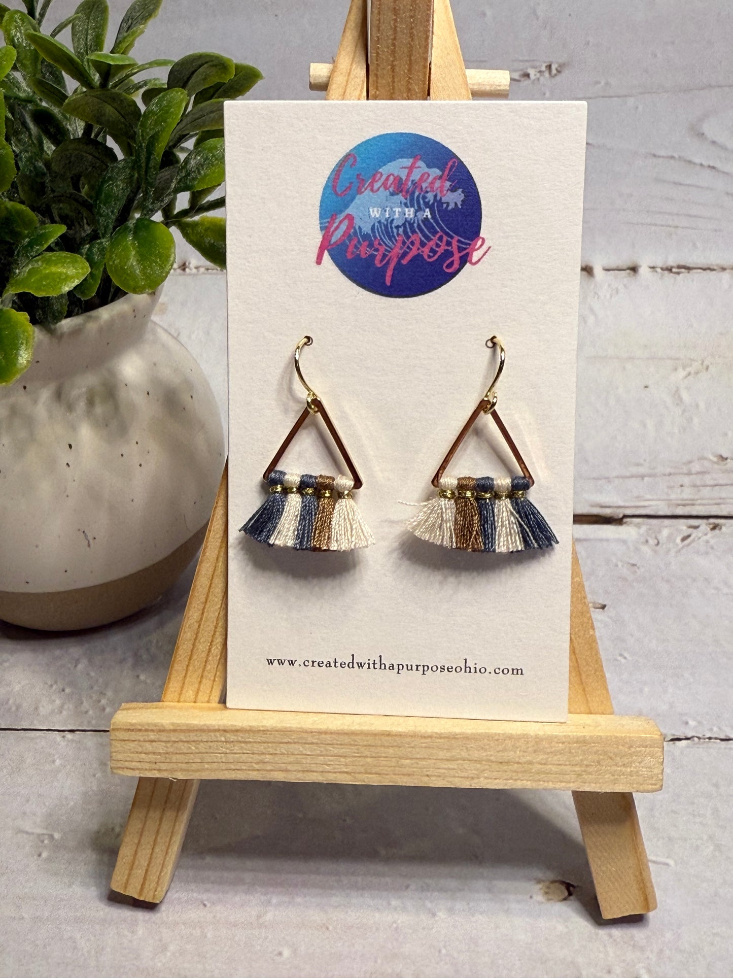 Triangle Tassel Earrings