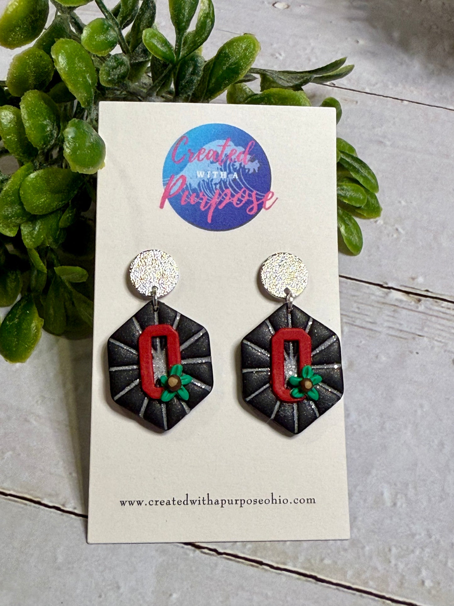 Black with O Earrings