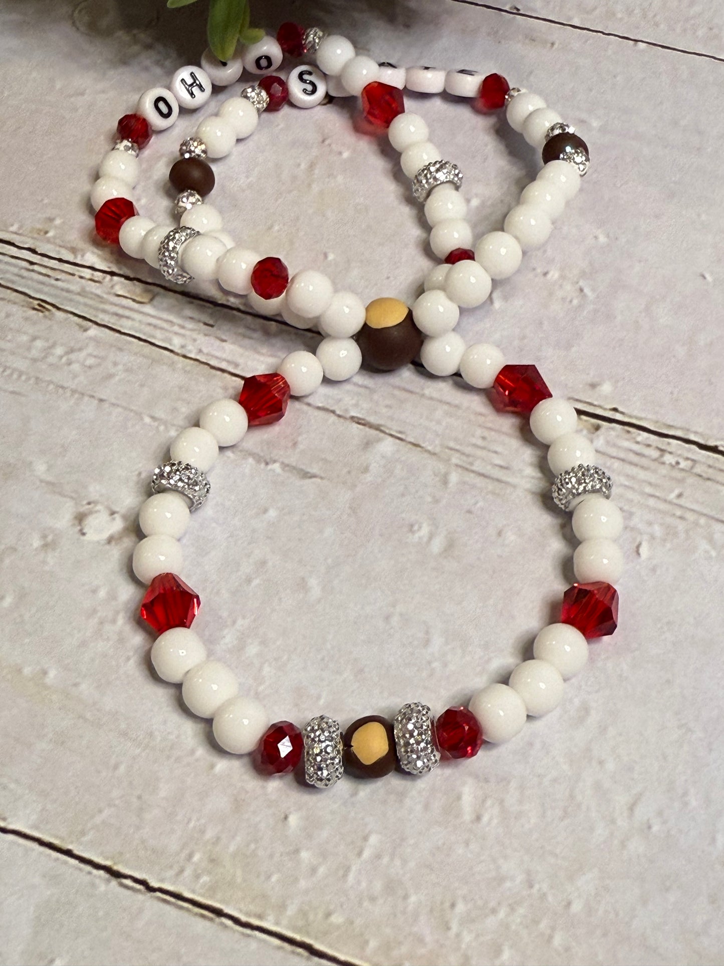 Ohio State Buckeye Bracelet Stack