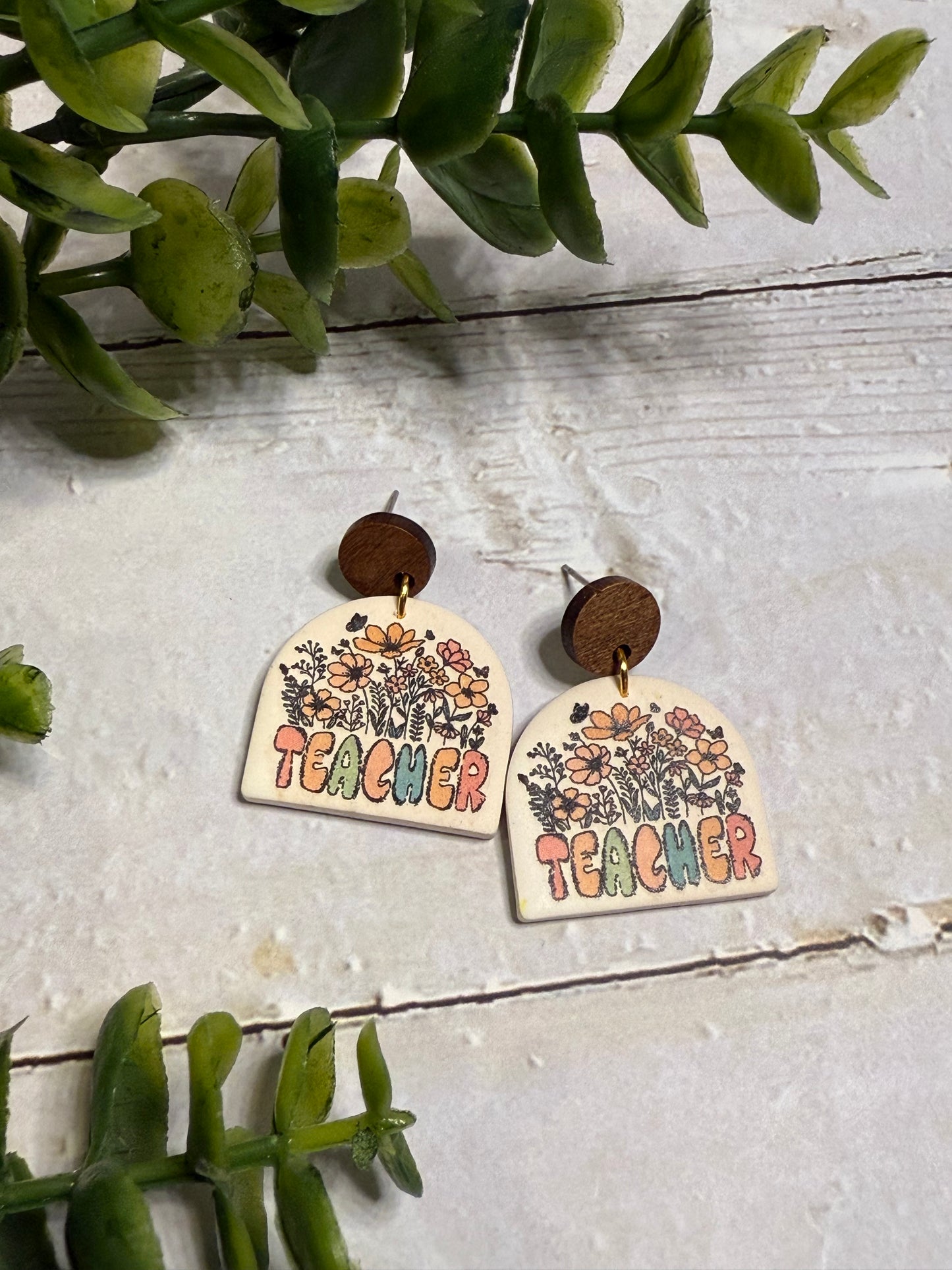 Teacher With Flower Earrings