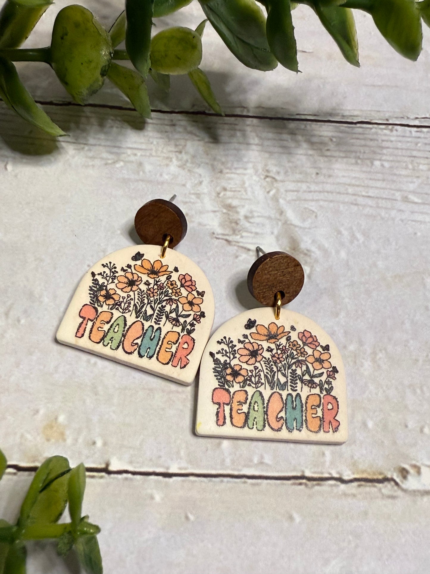 Teacher With Flower Earrings