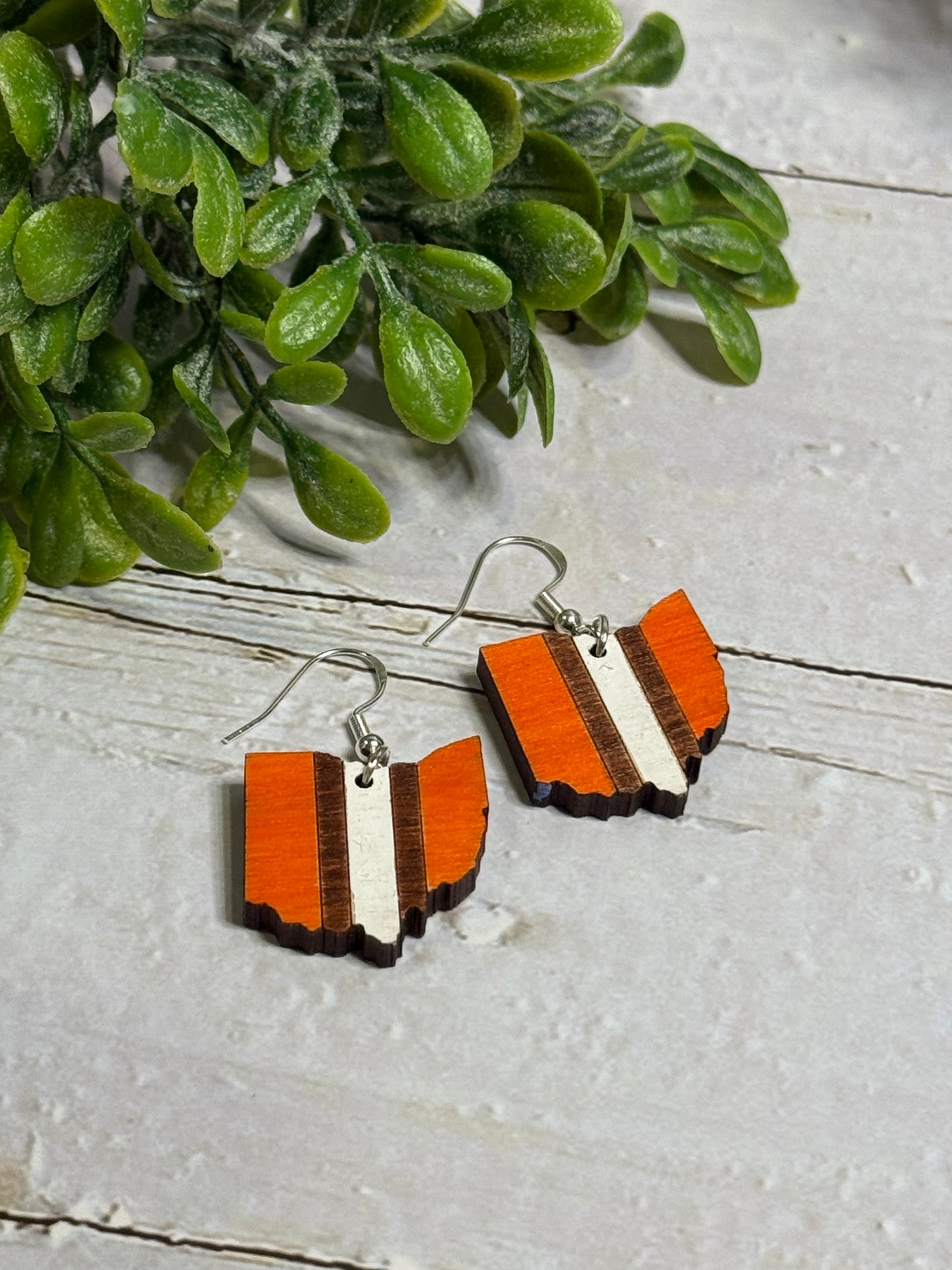 Orange Ohio Stripe Dangle