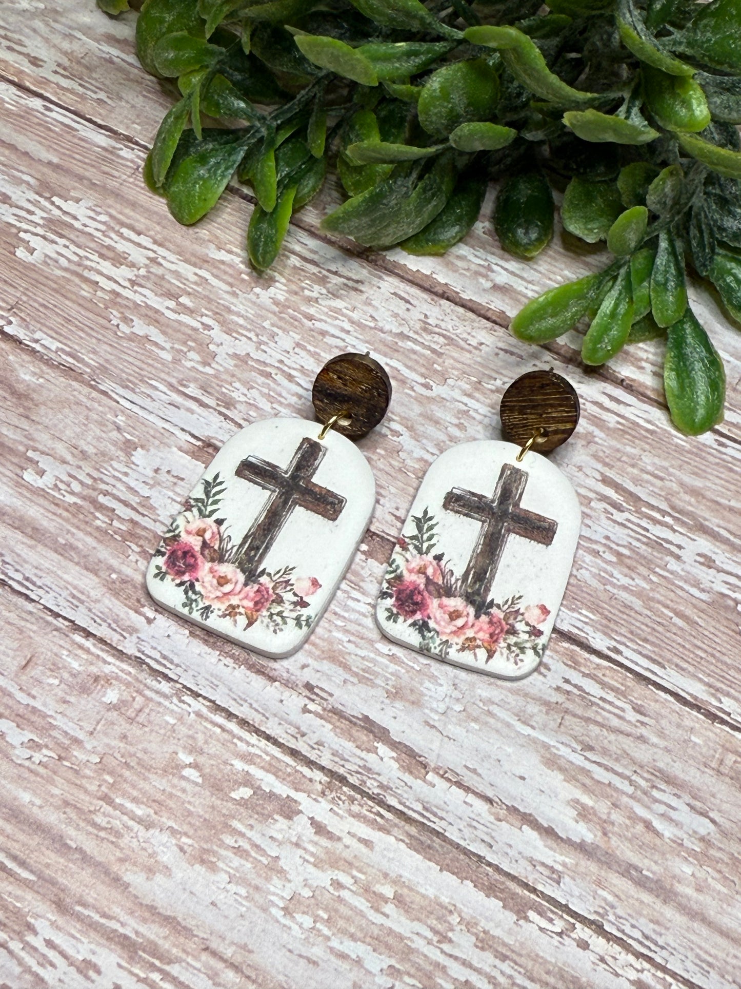 Pink Flower Cross