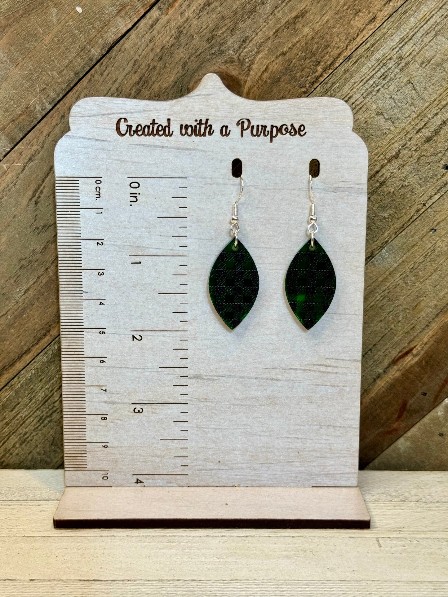 Black and Green Buffalo Earrings