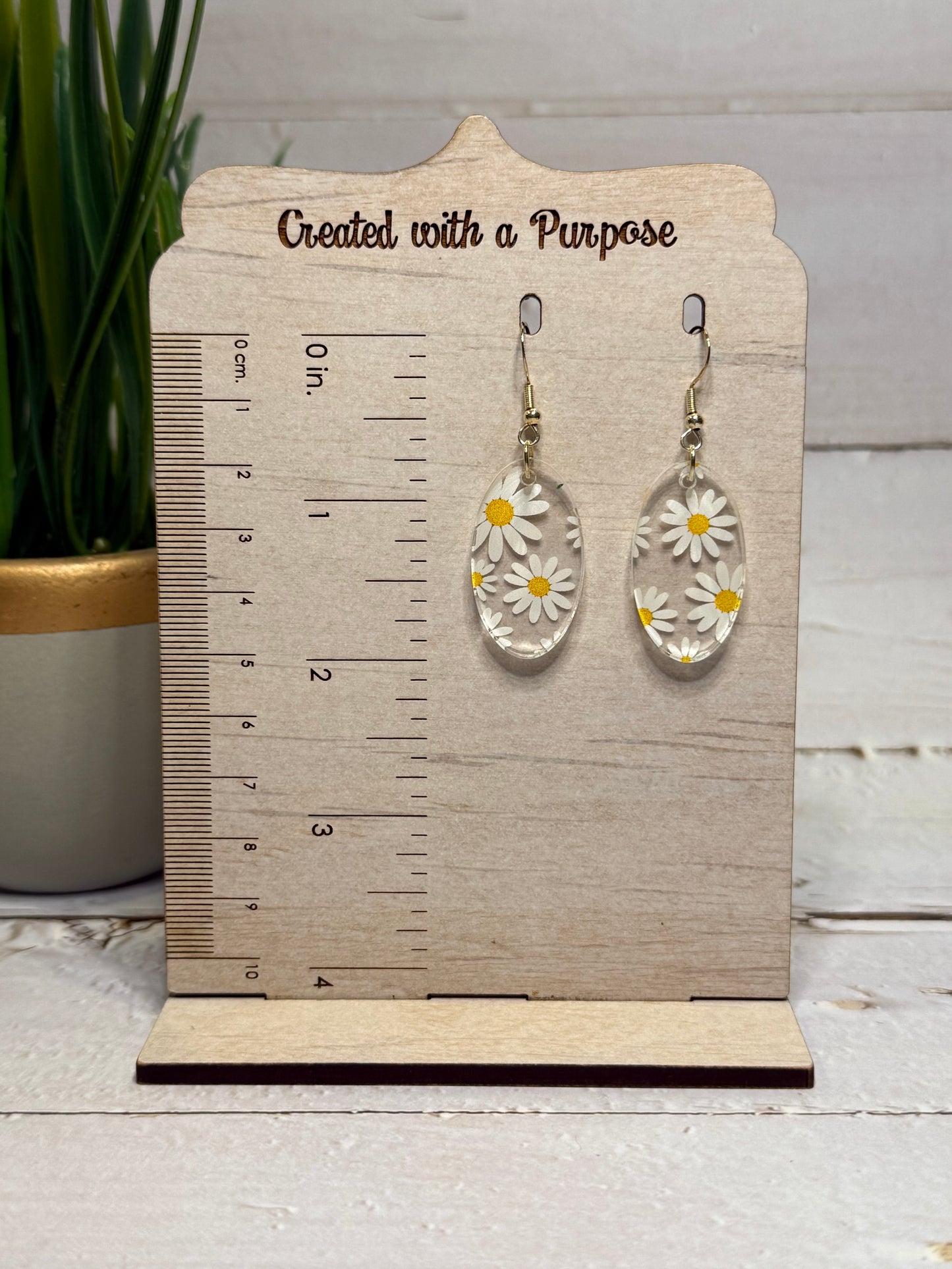 Oval Daisy Earrings